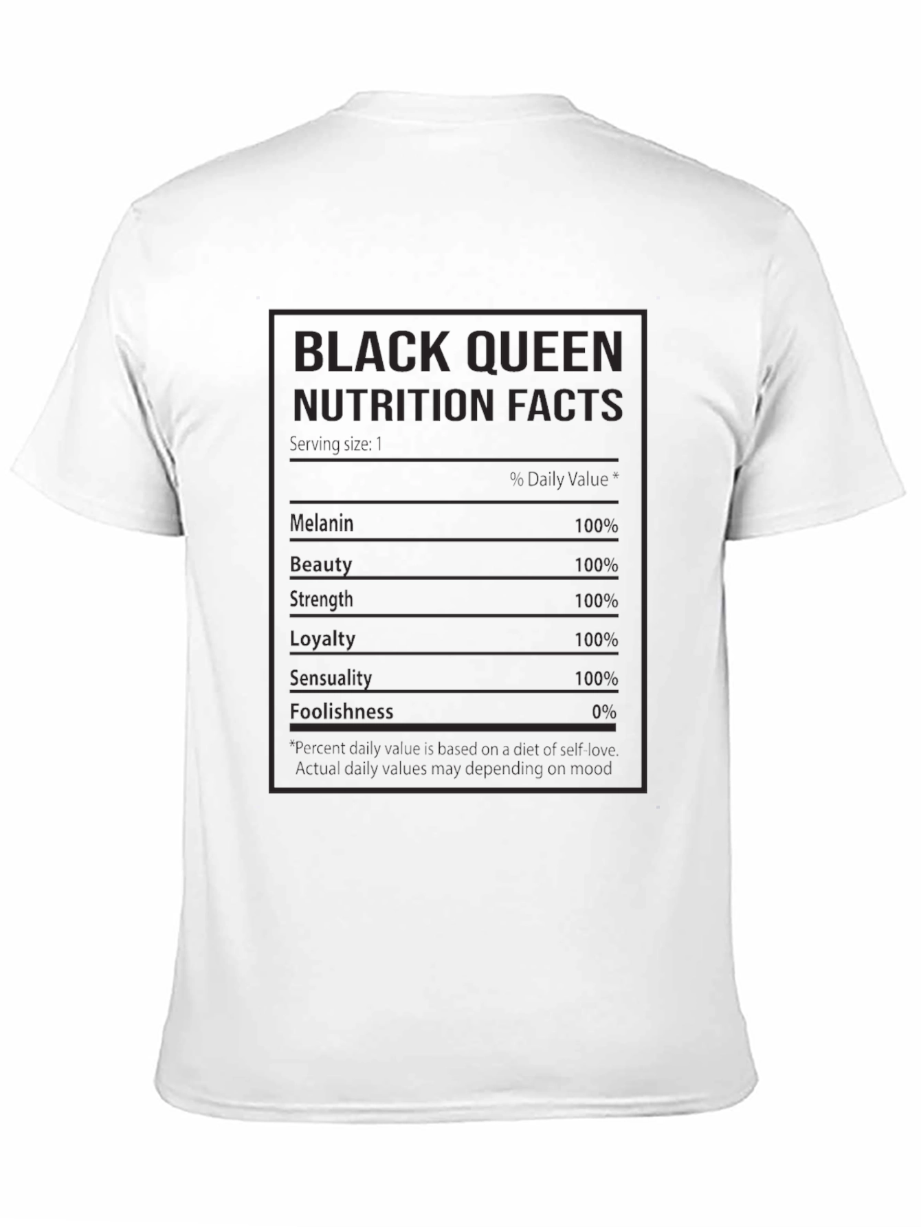 Black Queen Nutrition Facts T-Shirt