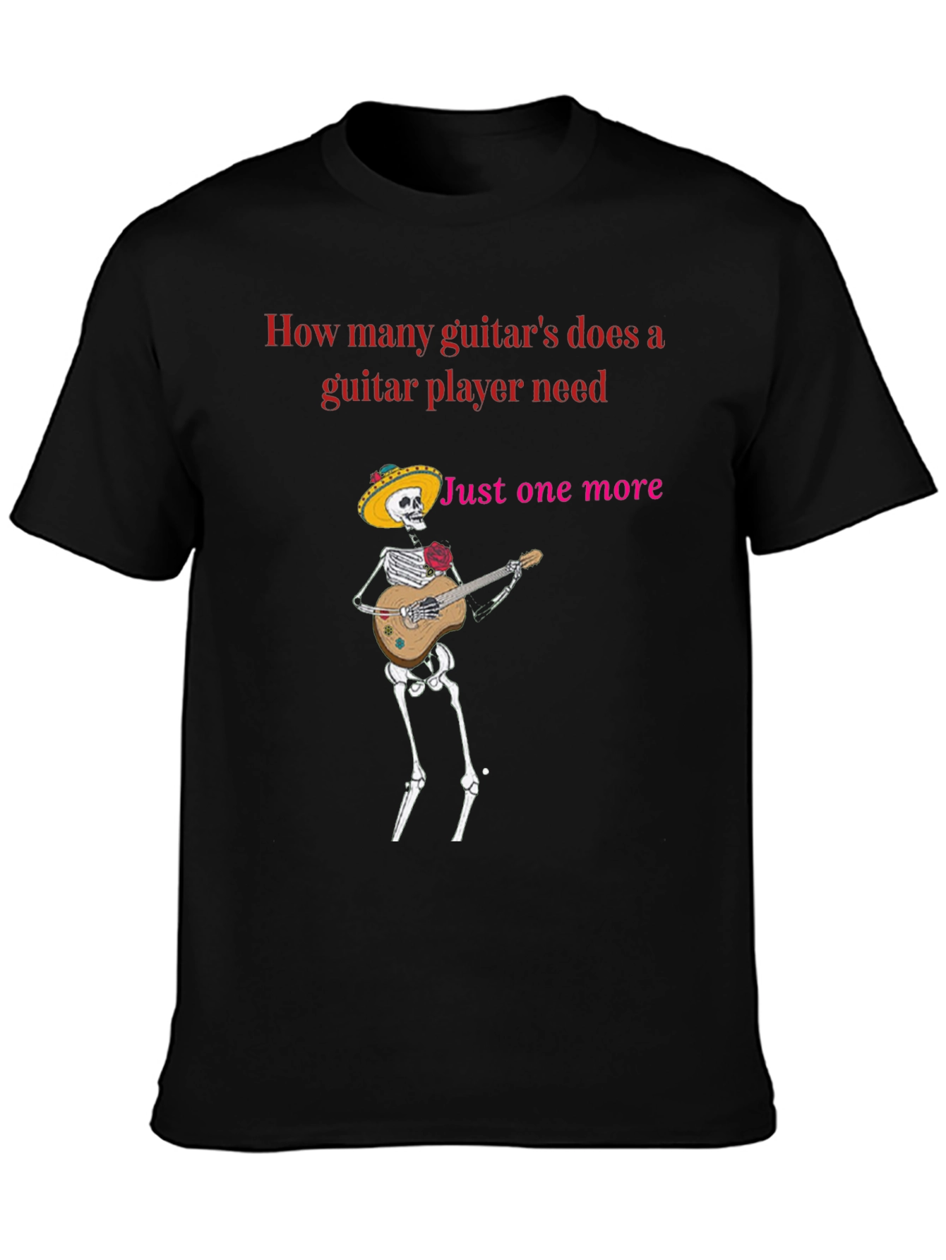 Guitar Player Skeleton Humor T-Shirt