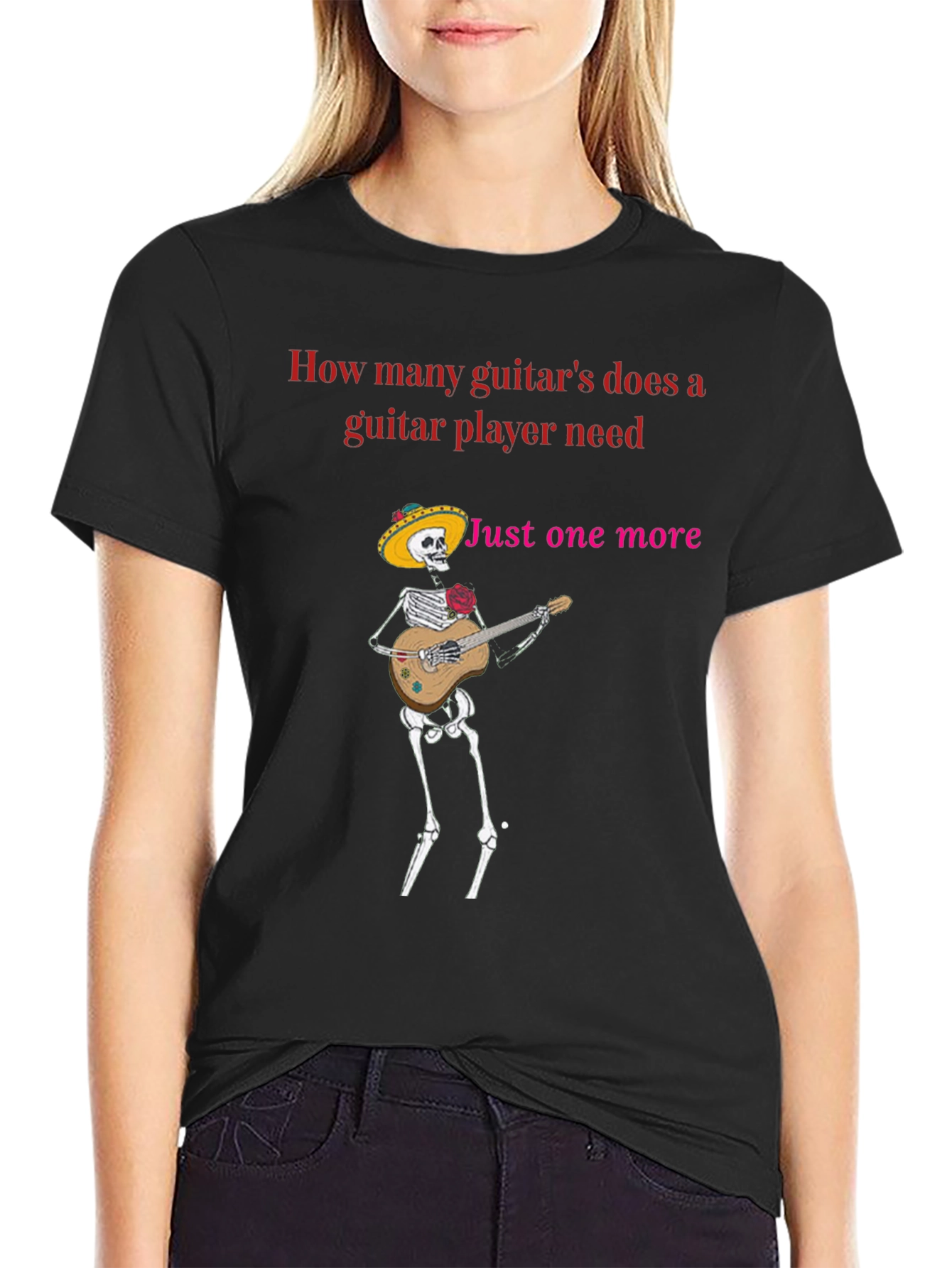 Guitar Player Skeleton Humor T-Shirt