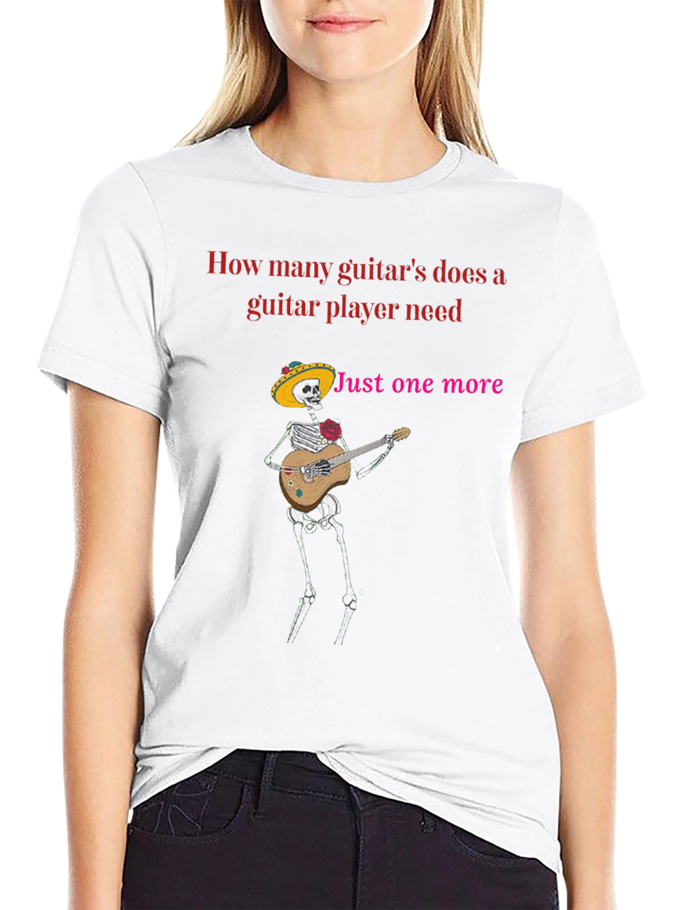 Guitar Player Skeleton Humor T-Shirt