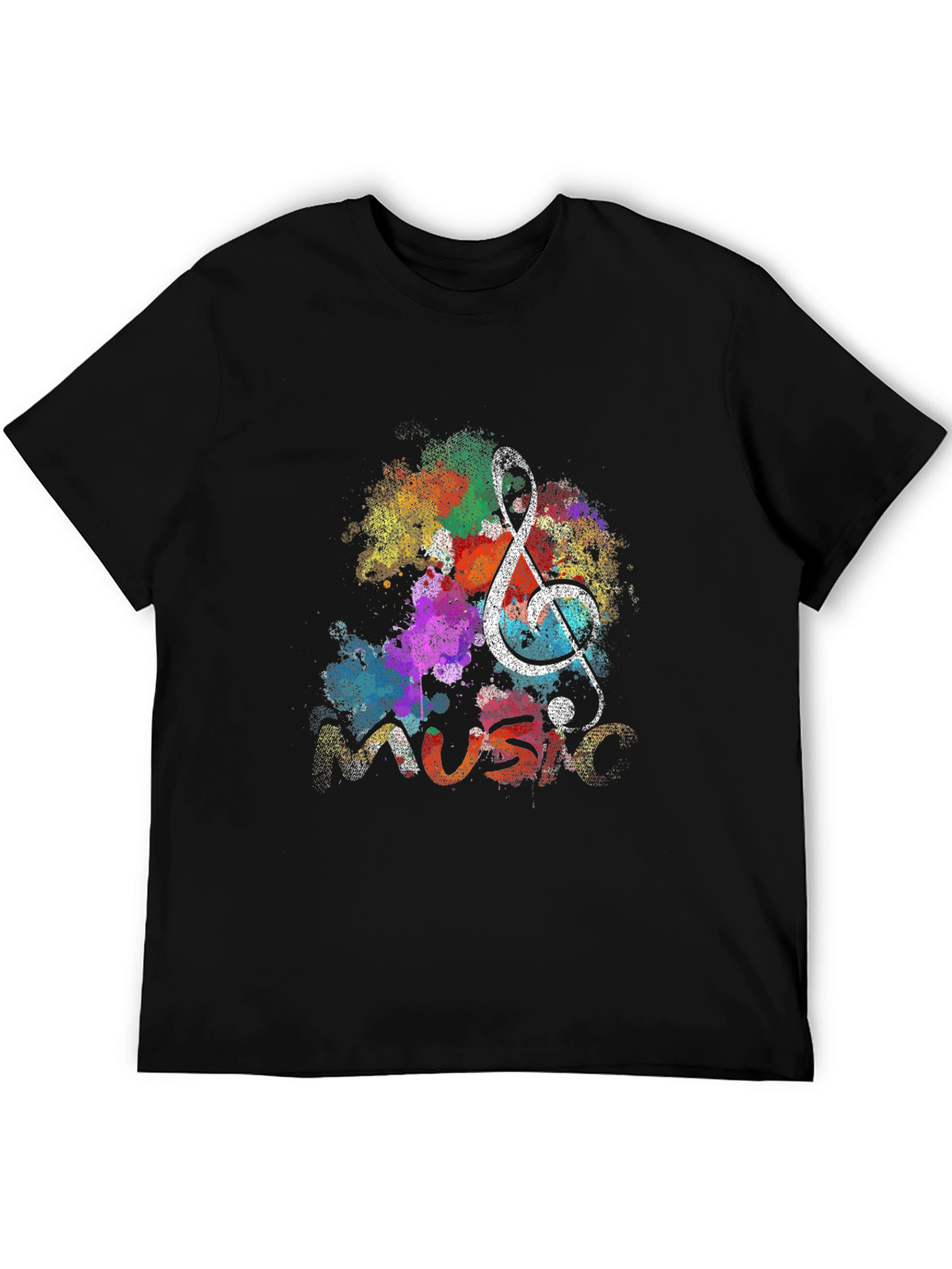 Music Note Graphic Black T-Shirt