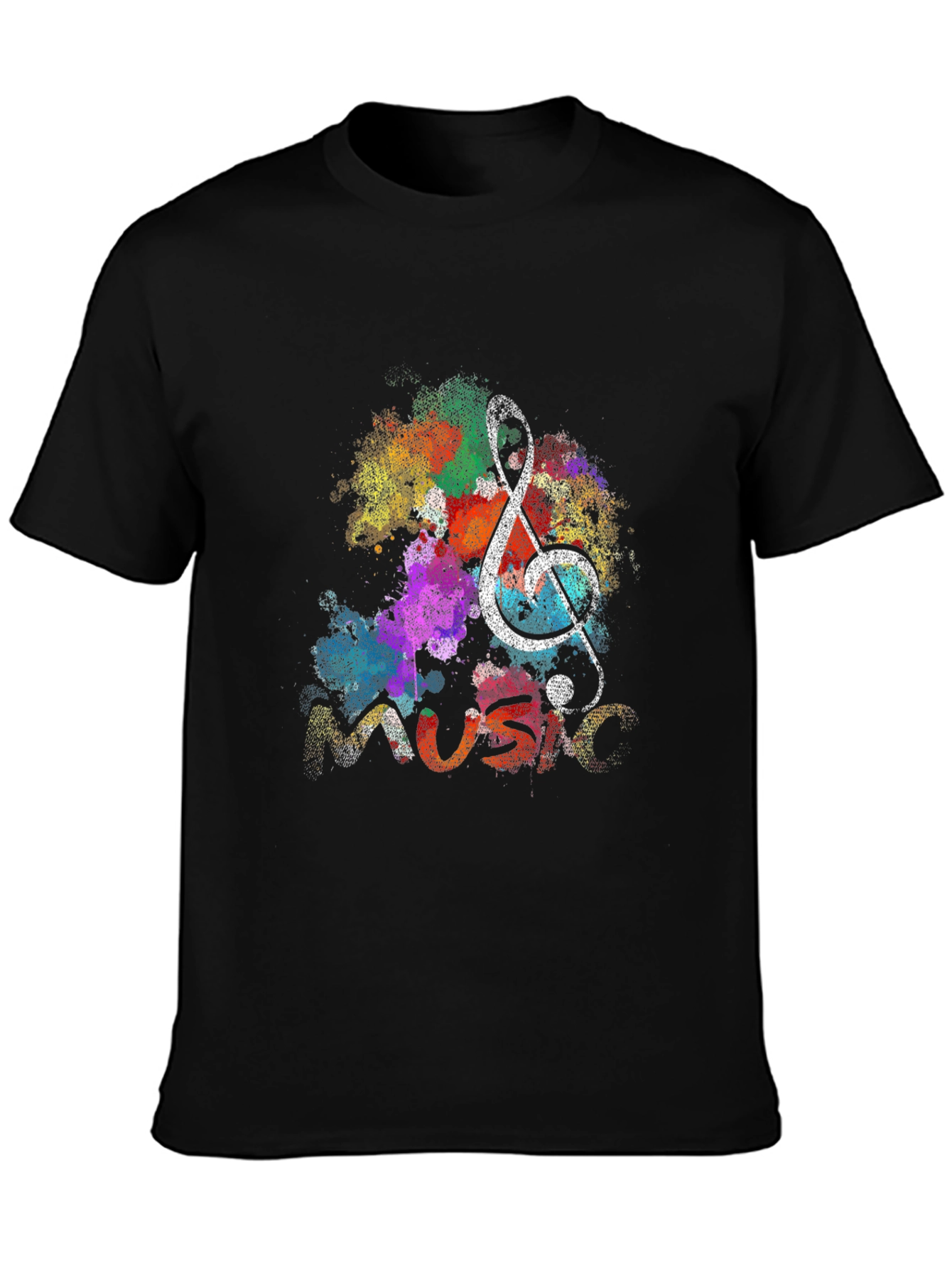 Music Note Graphic Black T-Shirt