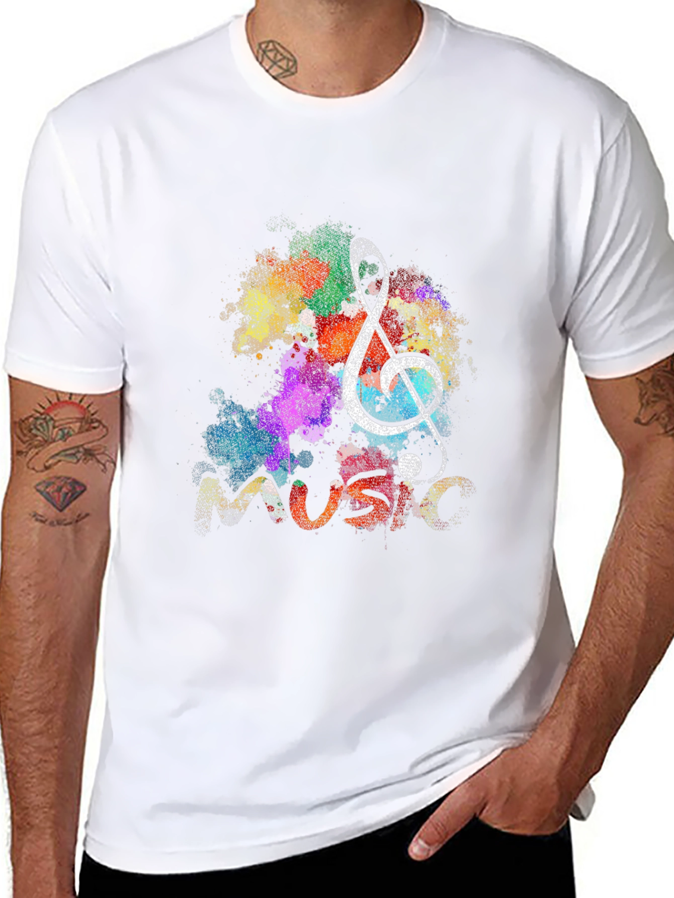 Music Note Graphic Black T-Shirt