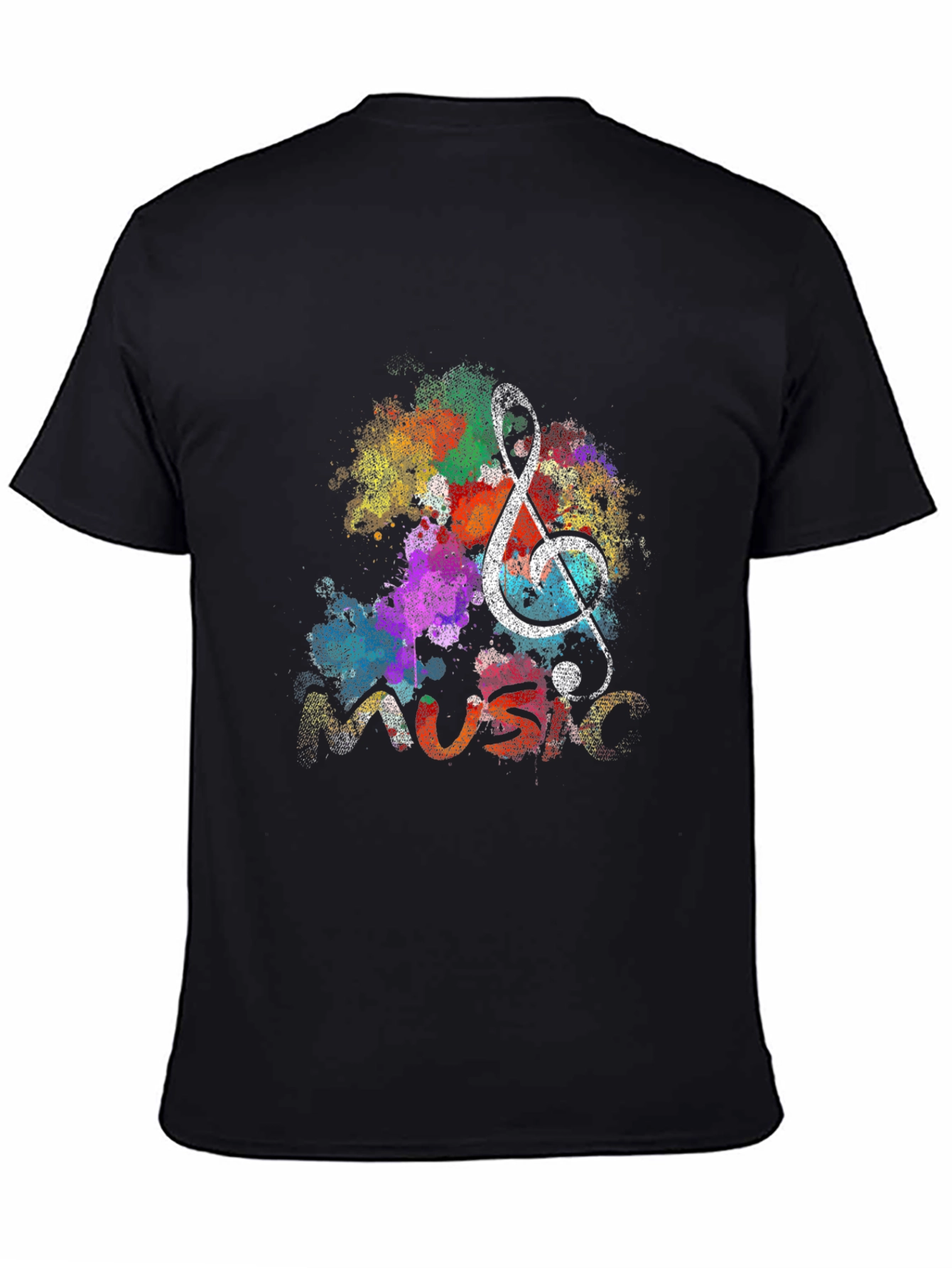 Music Note Graphic Black T-Shirt