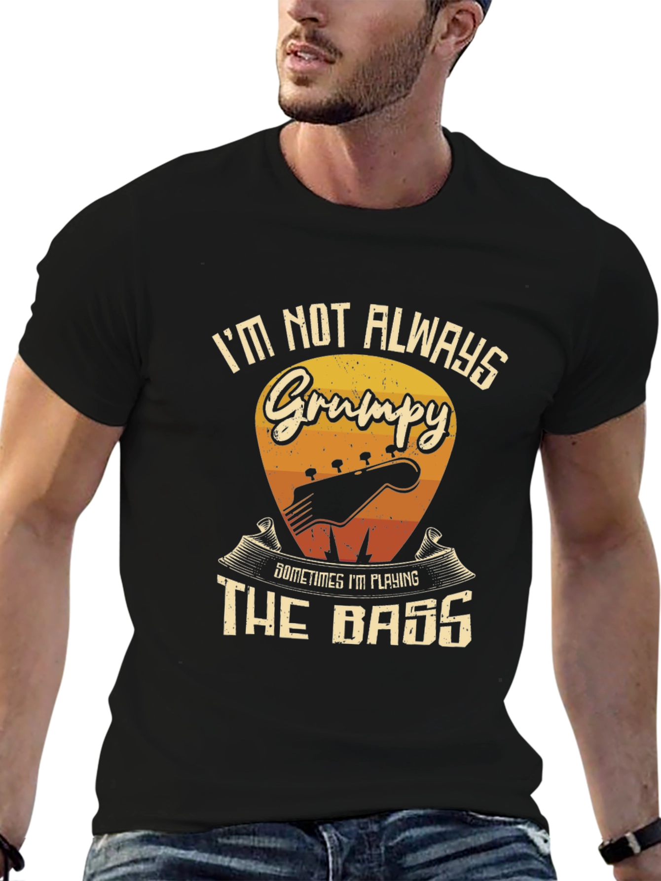 Grumpy Bass Player Graphic T-Shirt