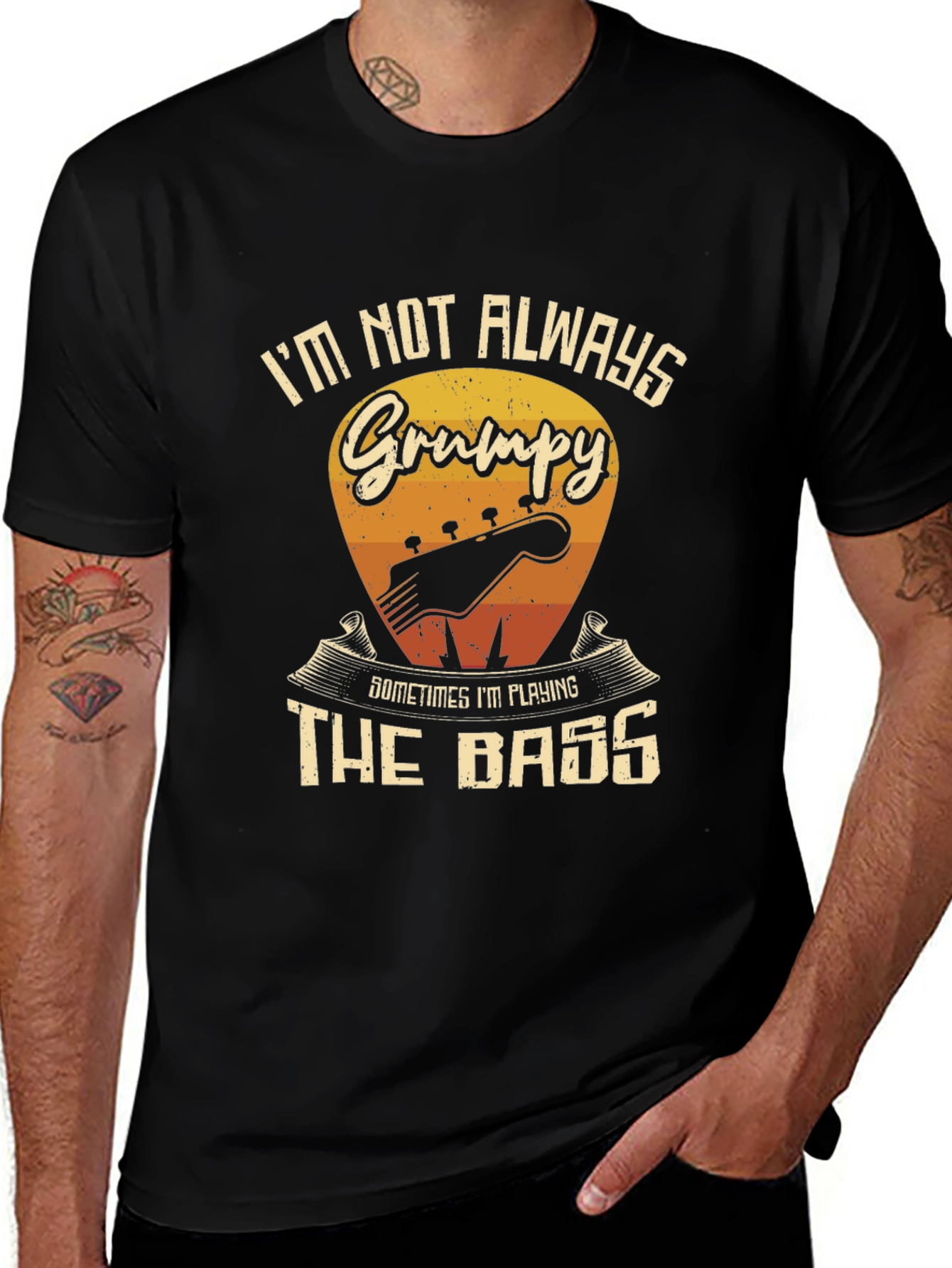 Grumpy Bass Player Graphic T-Shirt