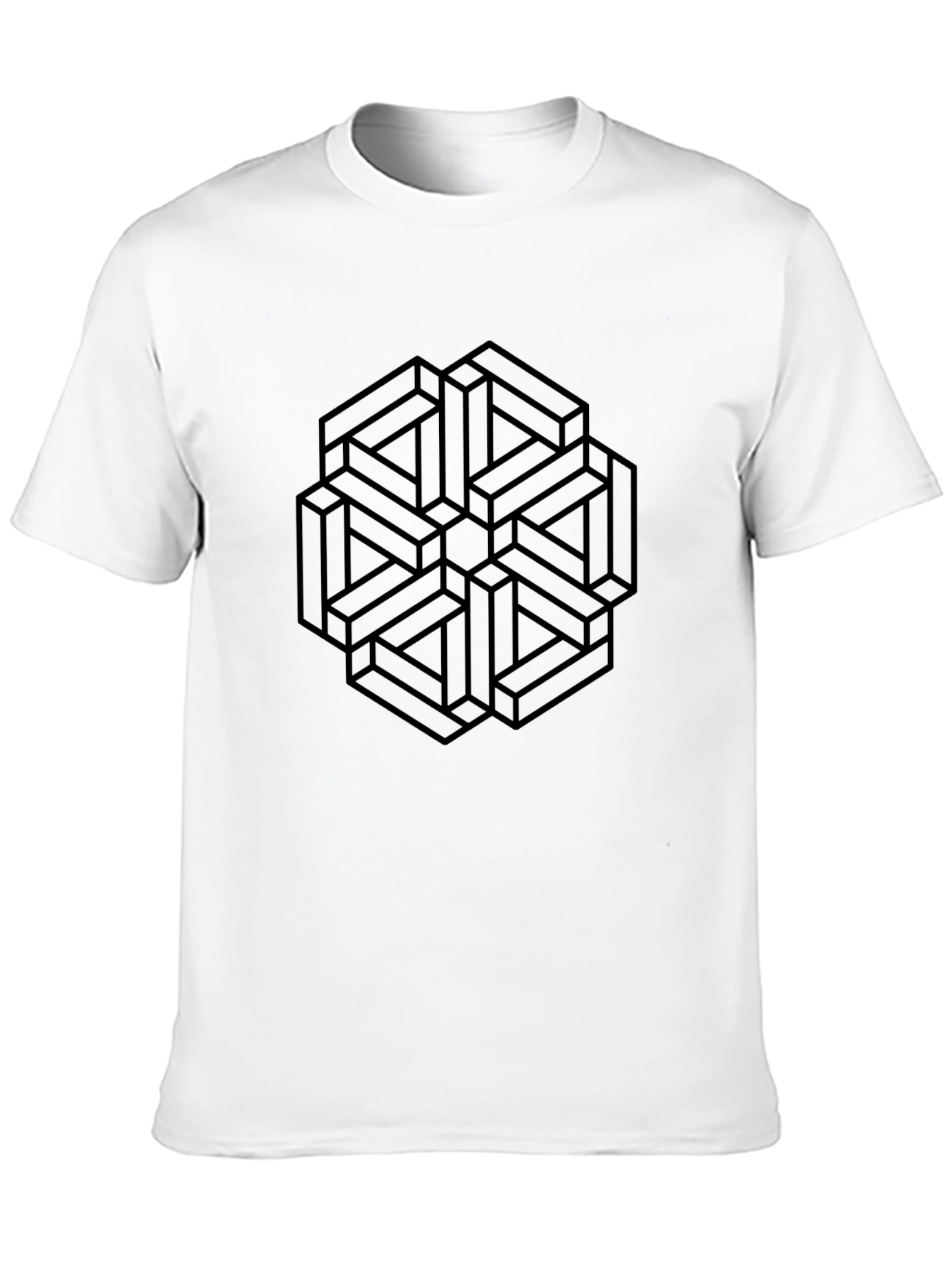 Geometric Illusion Black T-Shirt