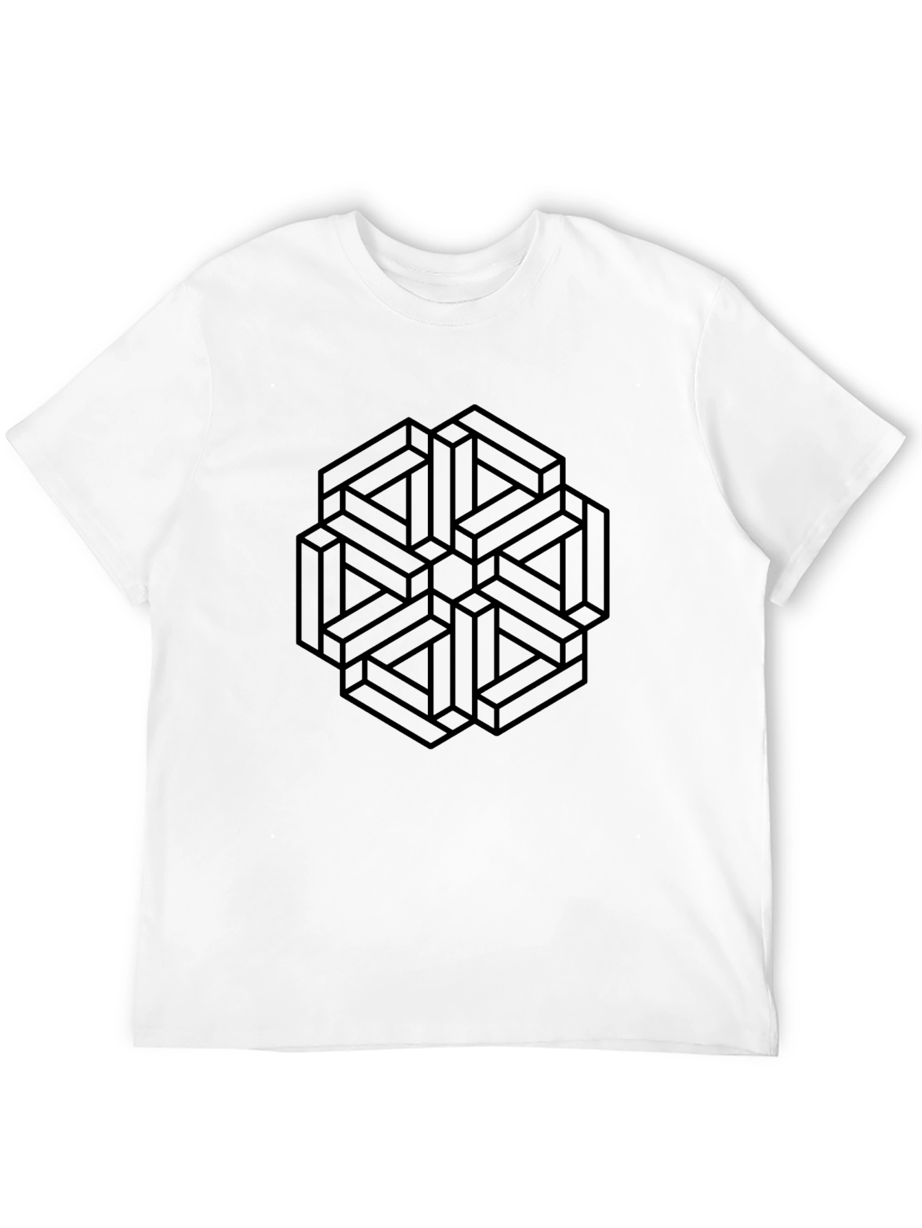 Geometric Illusion Black T-Shirt