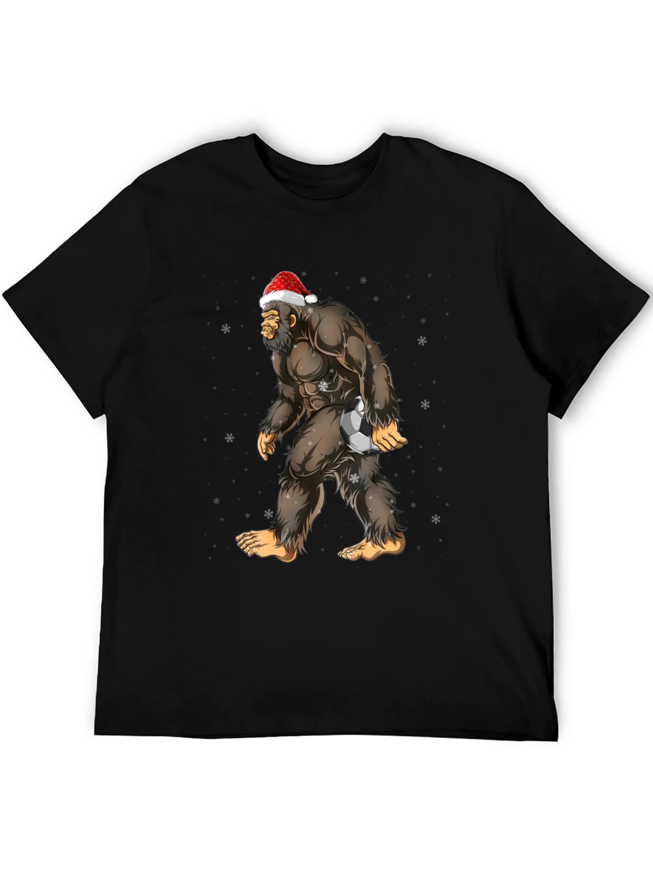 Bigfoot Santa Soccer Christmas T-Shirt