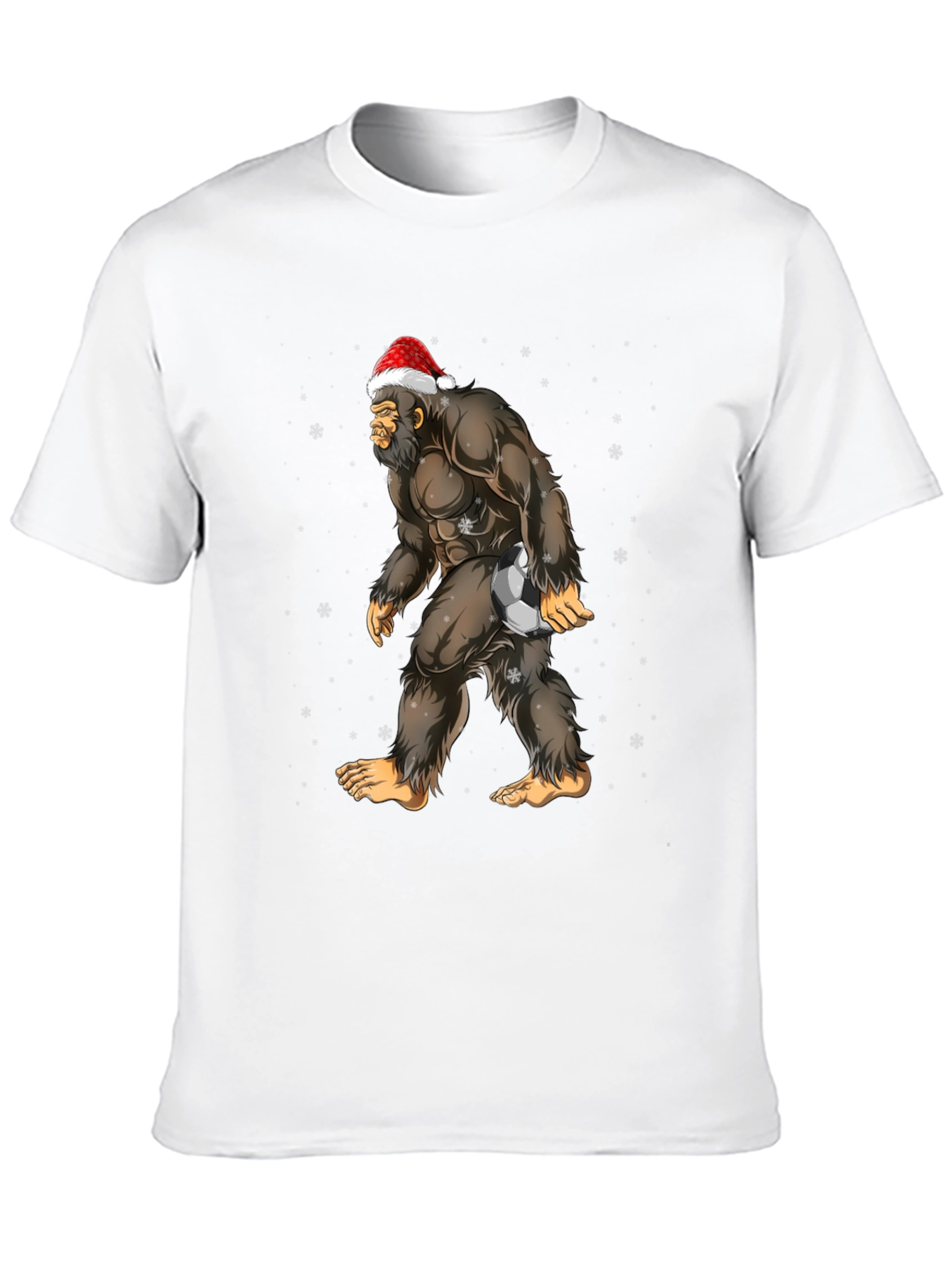 Bigfoot Santa Soccer Christmas T-Shirt