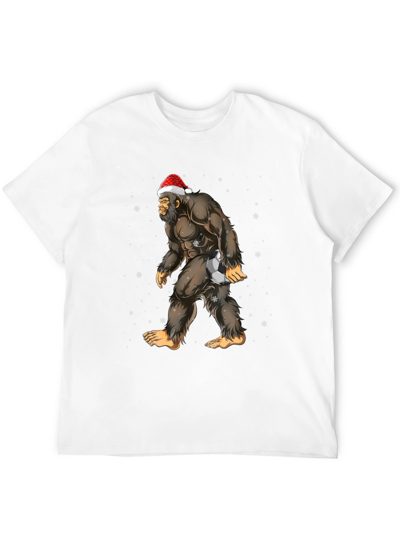 Bigfoot Santa Soccer Christmas T-Shirt
