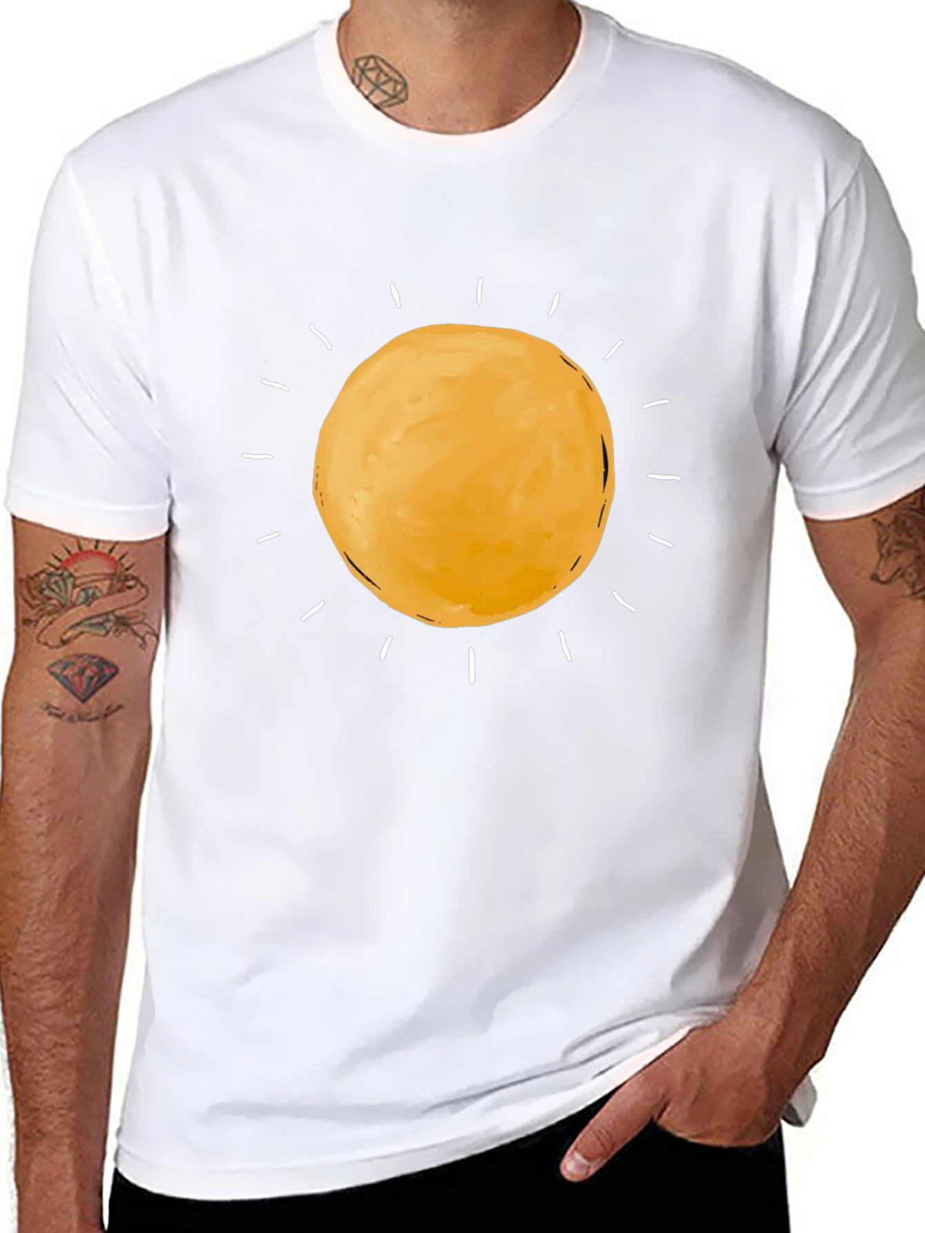 Sunny Day Graphic Tee - Black Cotton T-Shirt