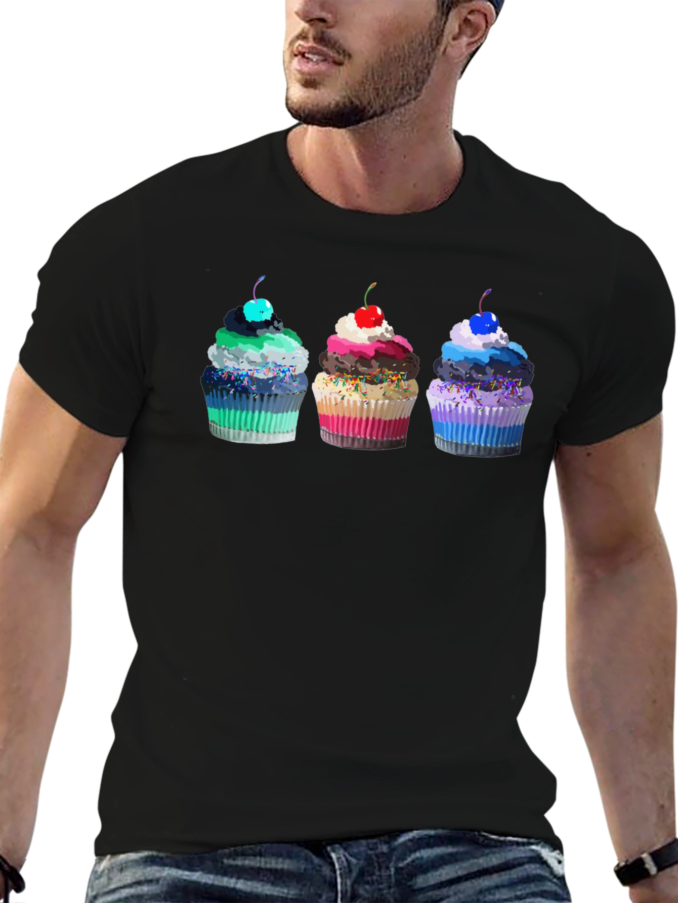 Cupcake Graphic Black T-Shirt