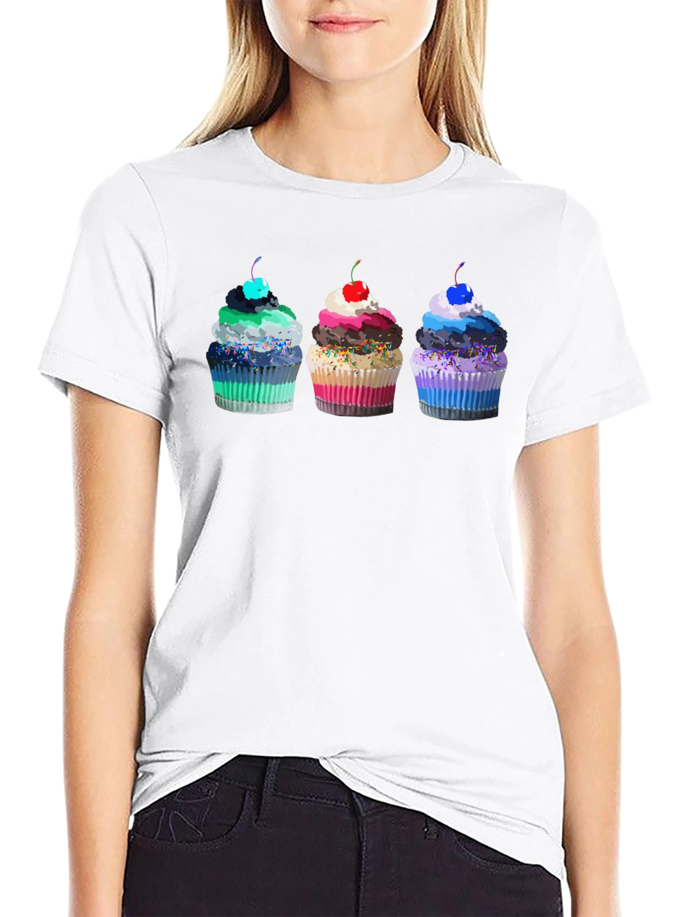 Cupcake Graphic Black T-Shirt