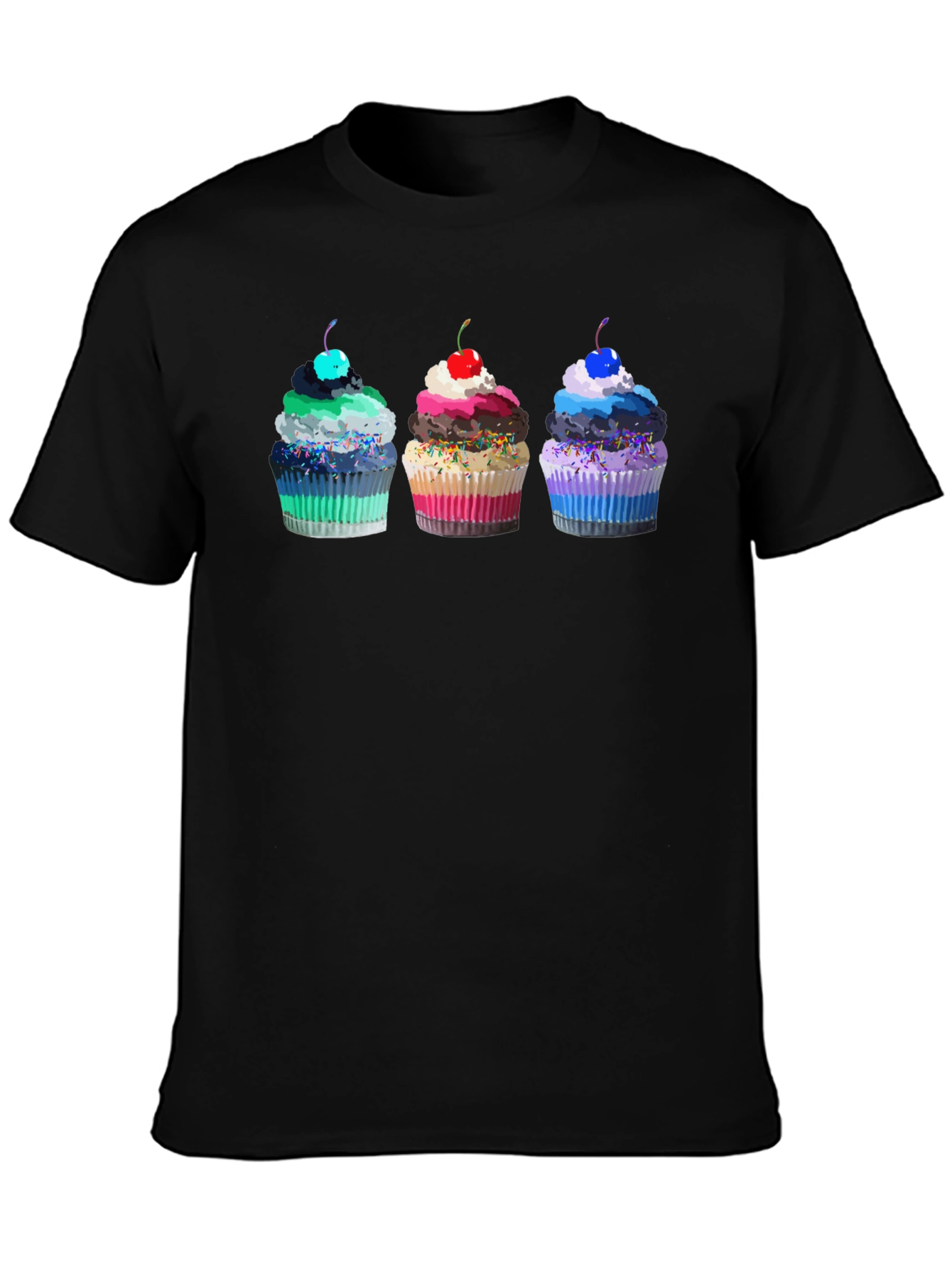 Cupcake Graphic Black T-Shirt