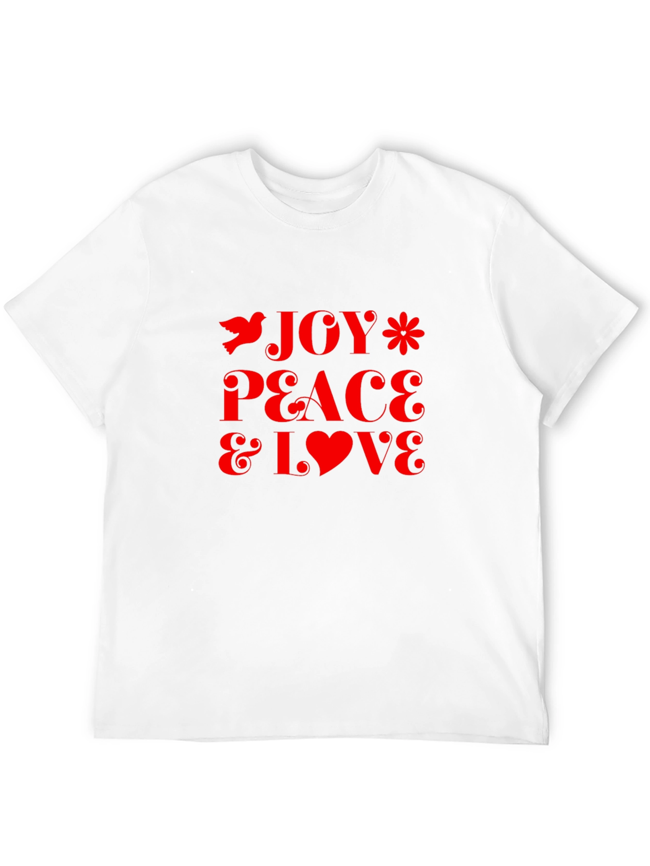 Joy Peace Love Graphic Tee - Stylish Black T-Shirt