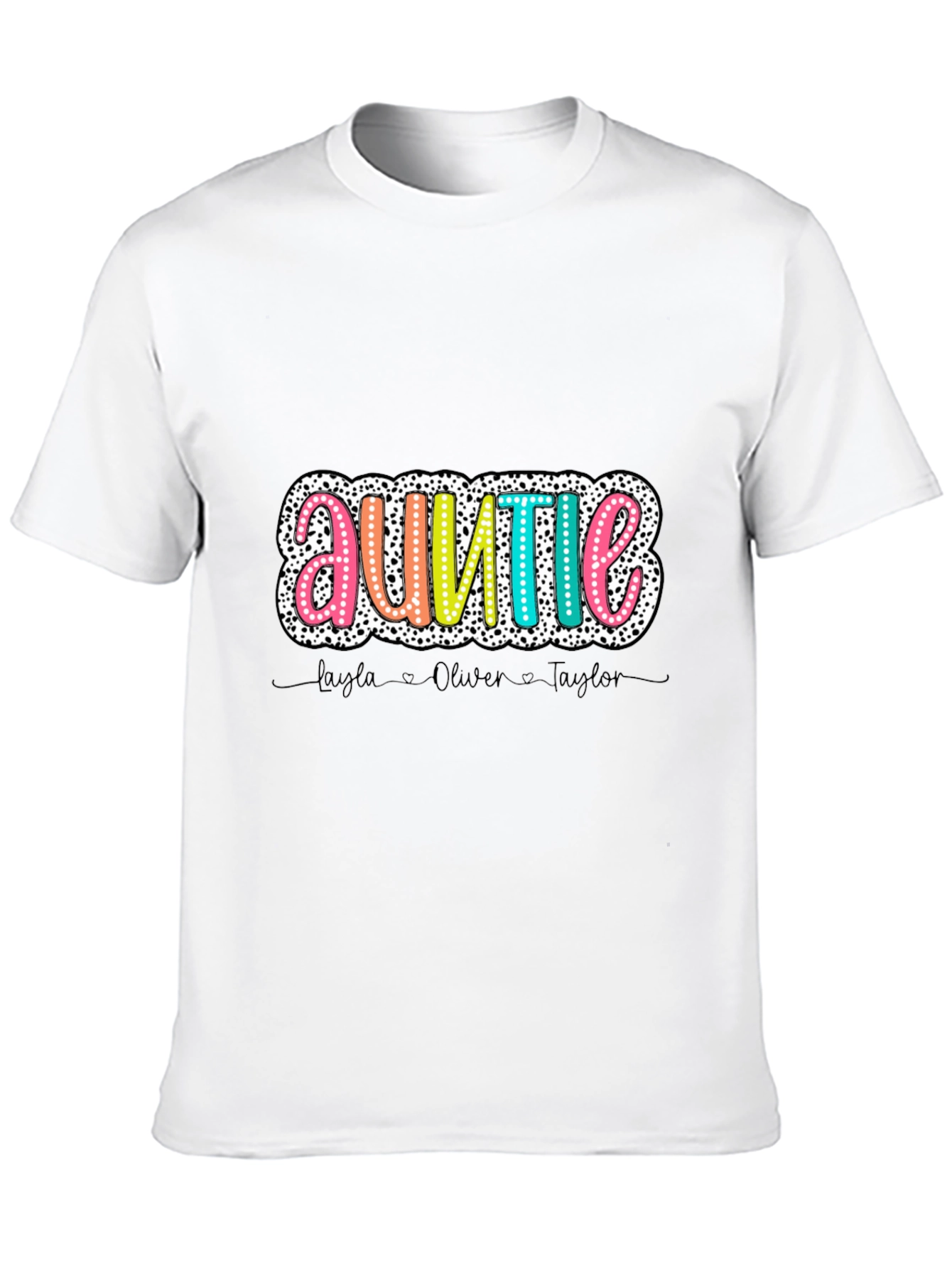 Personalized Auntie T-Shirt with Names