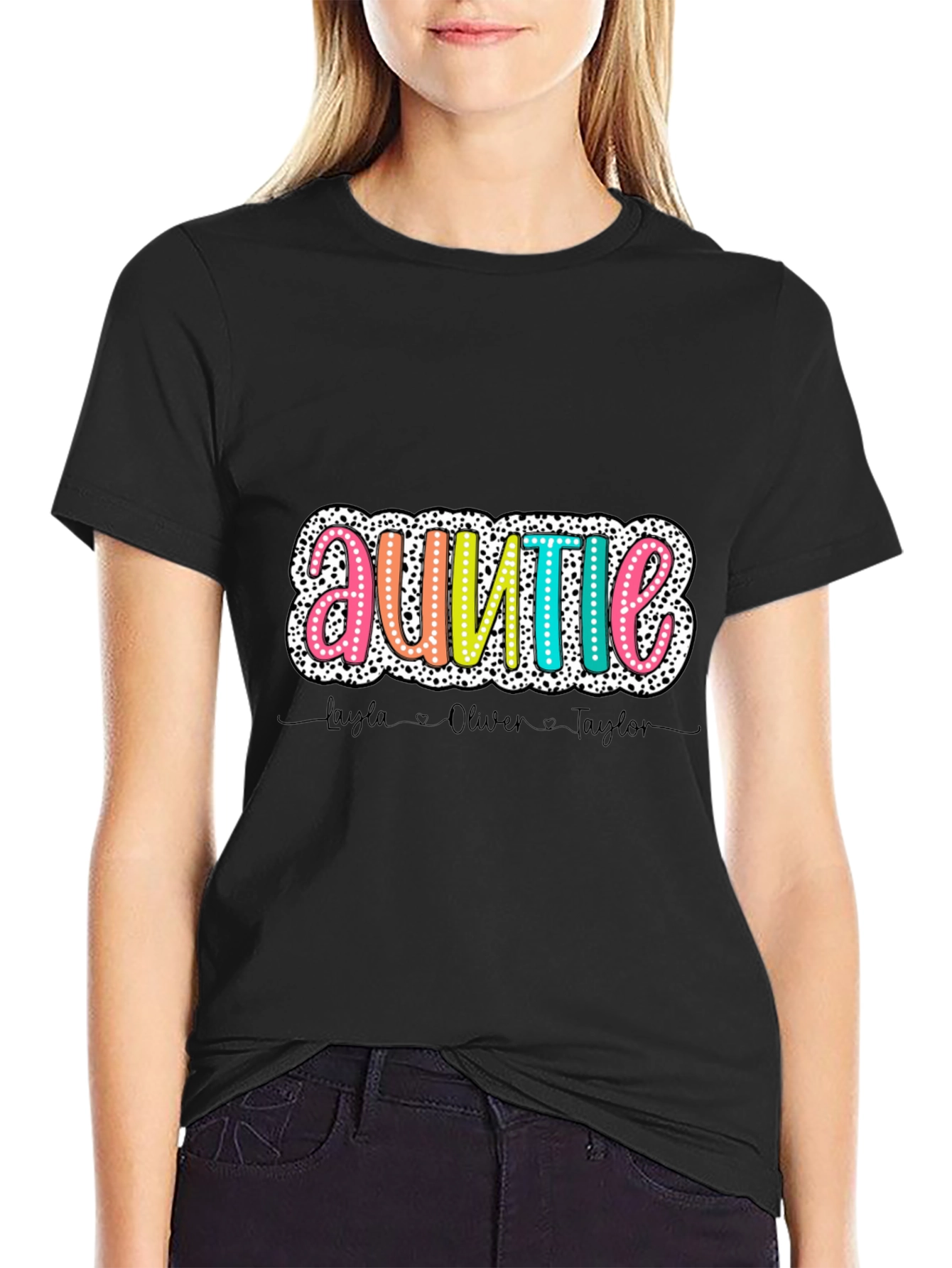 Personalized Auntie T-Shirt with Names
