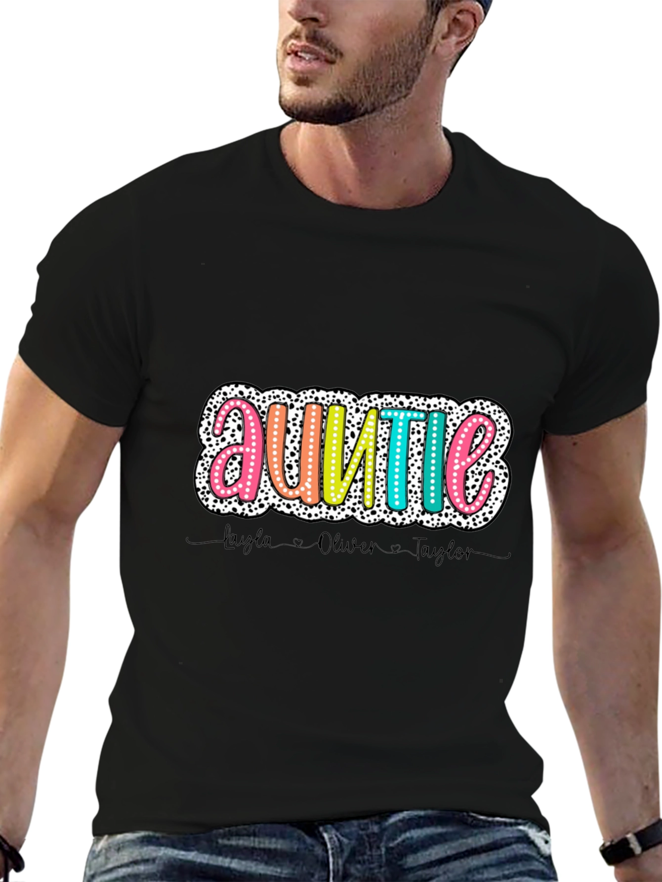 Personalized Auntie T-Shirt with Names