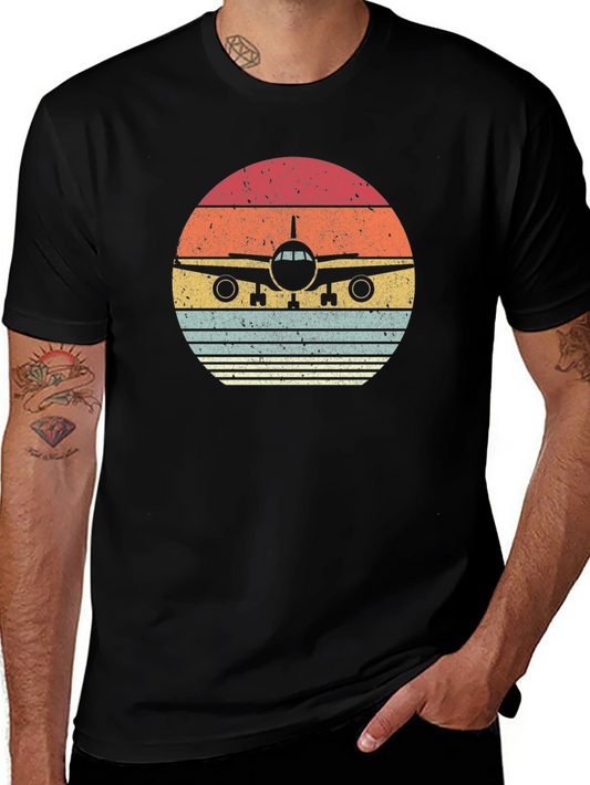 Vintage Airplane Sunset Graphic Tee