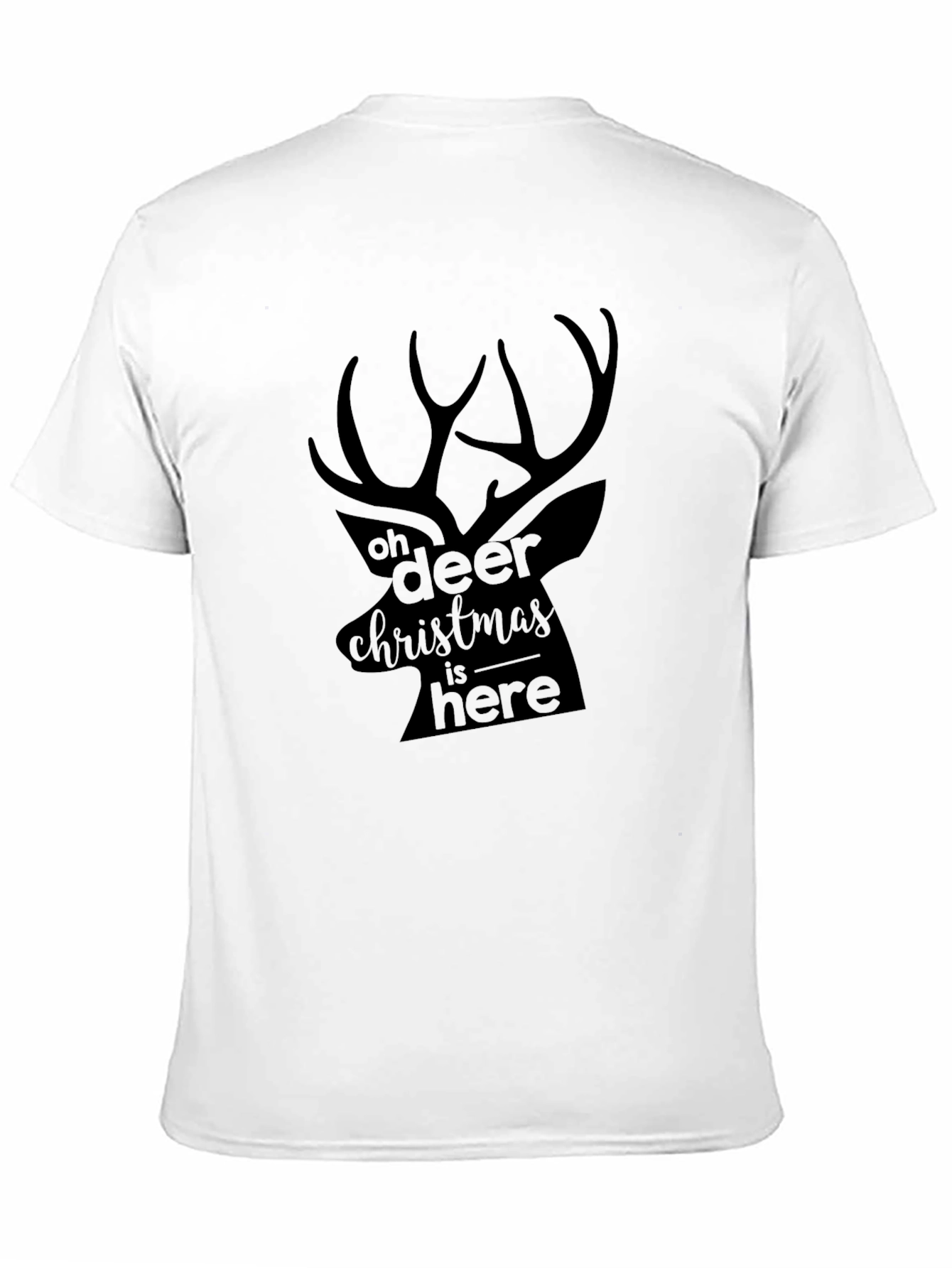 Oh Deer Christmas is Here Black T-Shirt