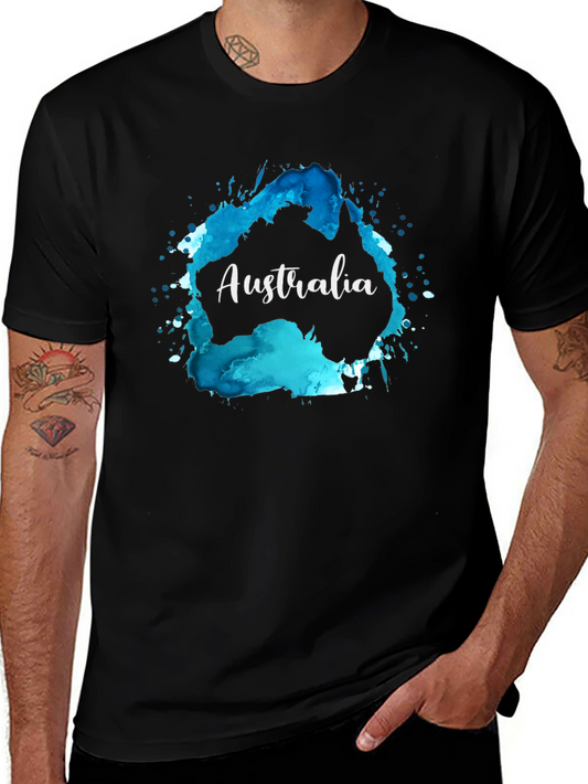 Australia Map T-Shirt - Watercolor Design