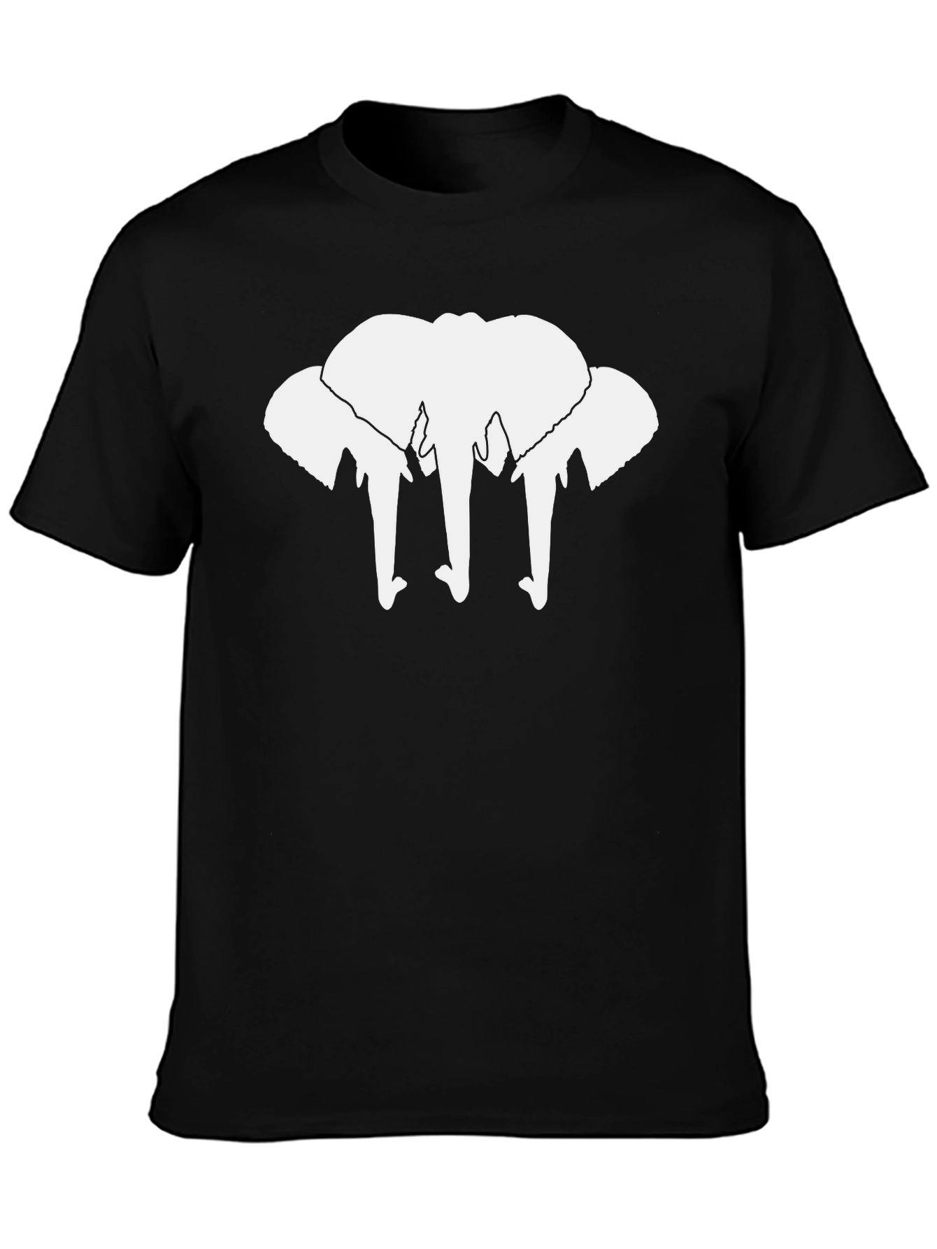 Elephant Silhouette Graphic Tee - Black