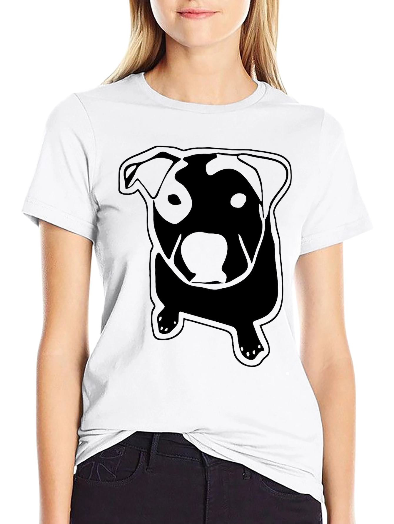 Dog Silhouette Black T-Shirt
