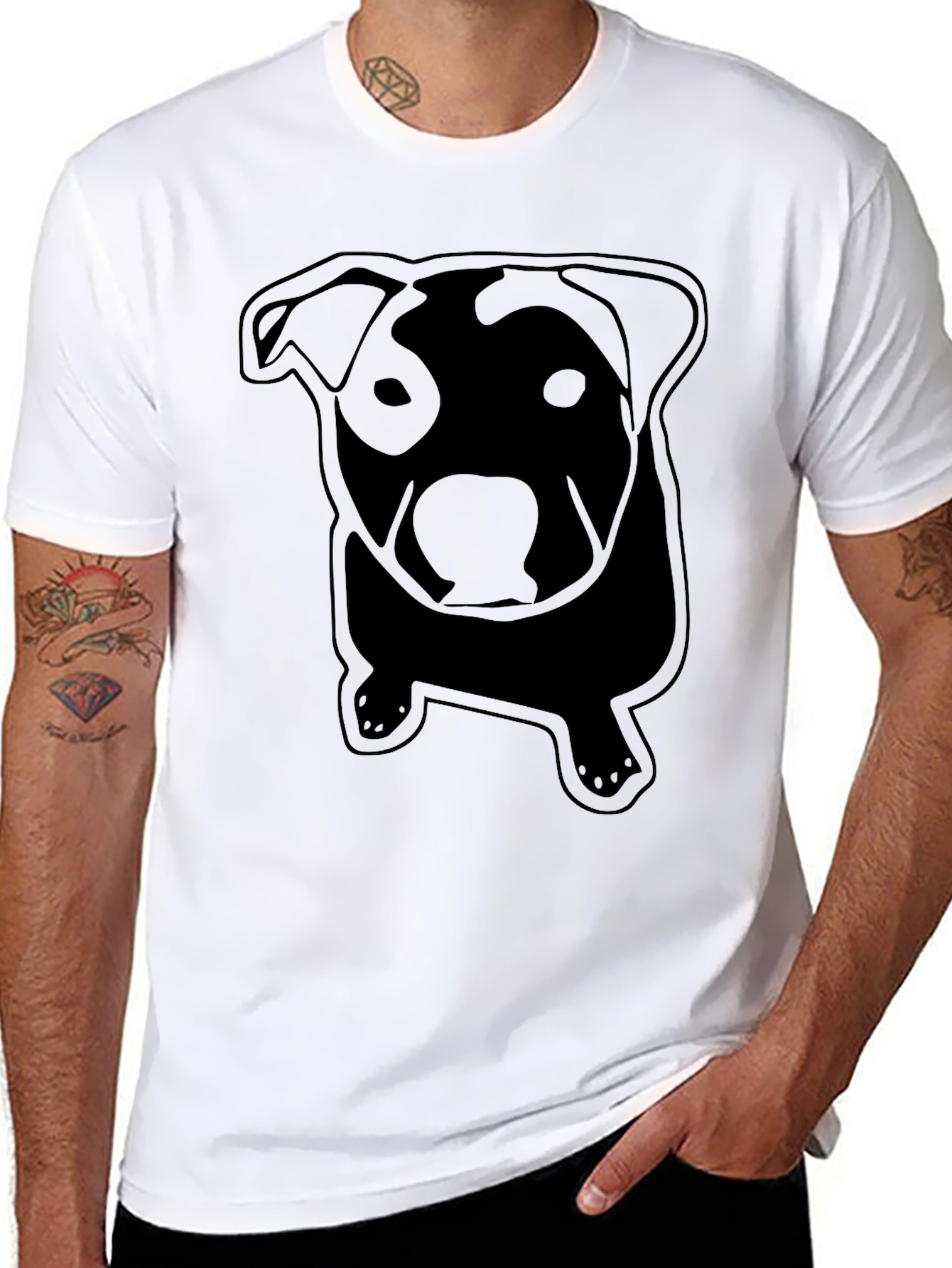 Dog Silhouette Black T-Shirt
