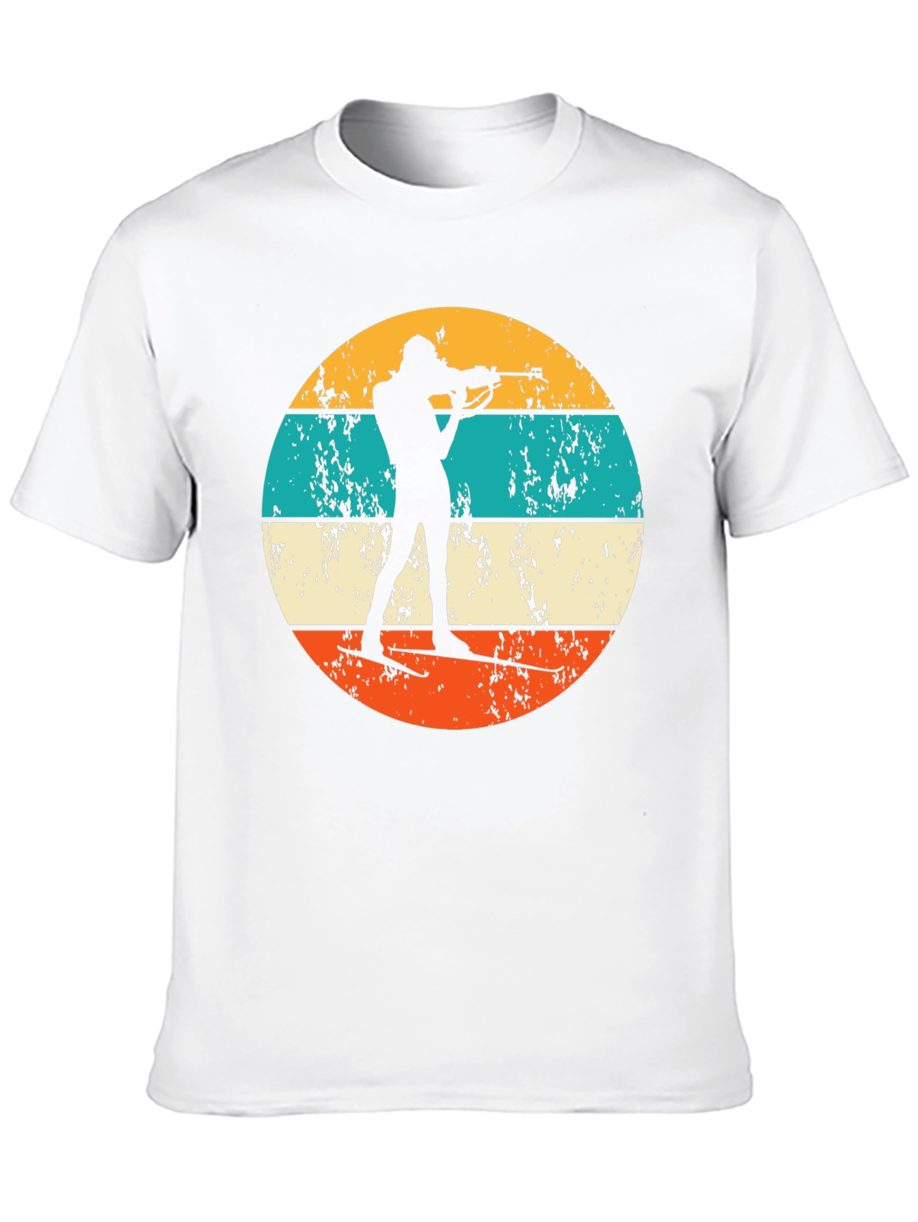Biathlon Silhouette Retro T-Shirt - Black