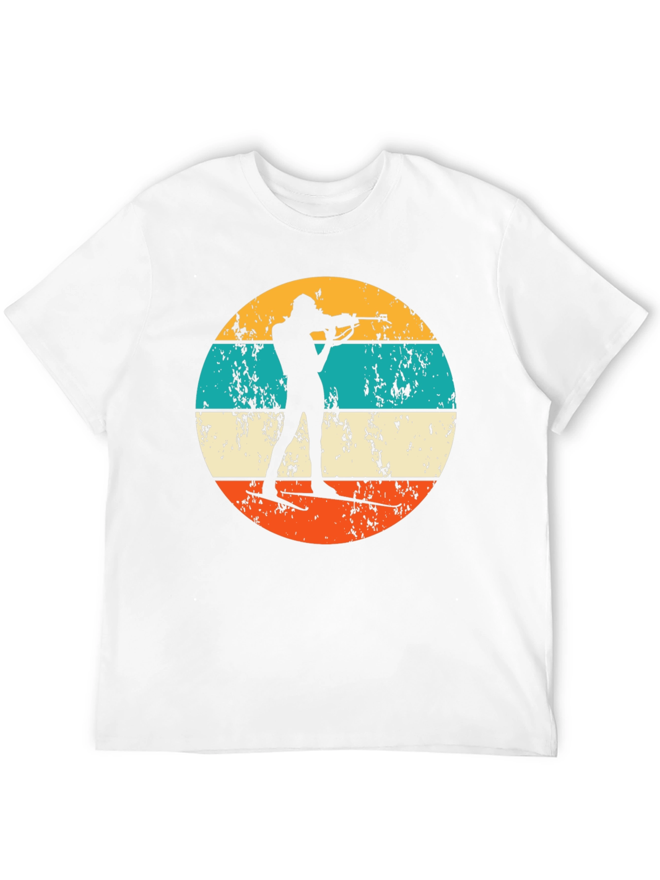 Biathlon Silhouette Retro T-Shirt - Black