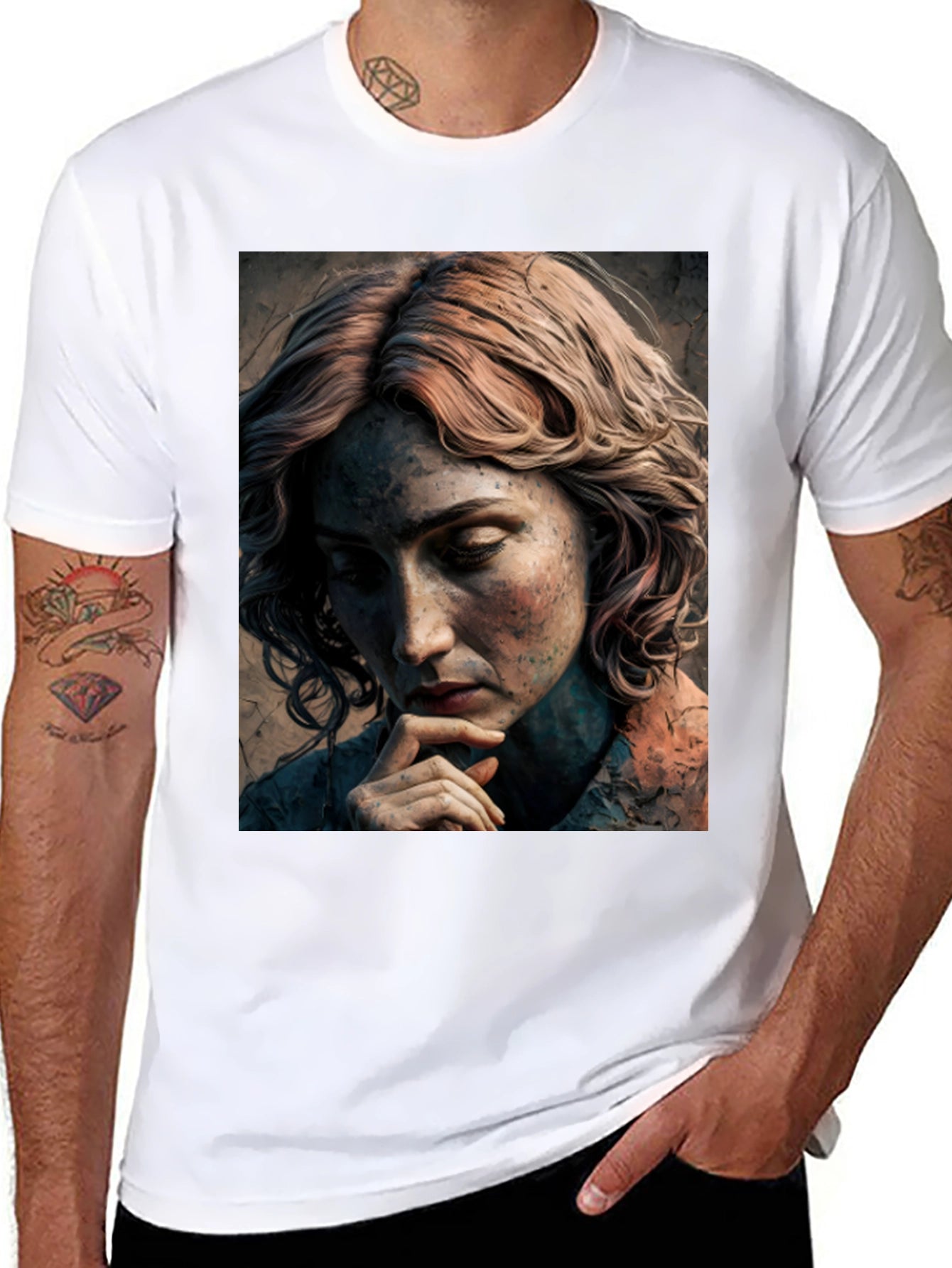 Artistic Portrait Graphic Tee - Unique Design