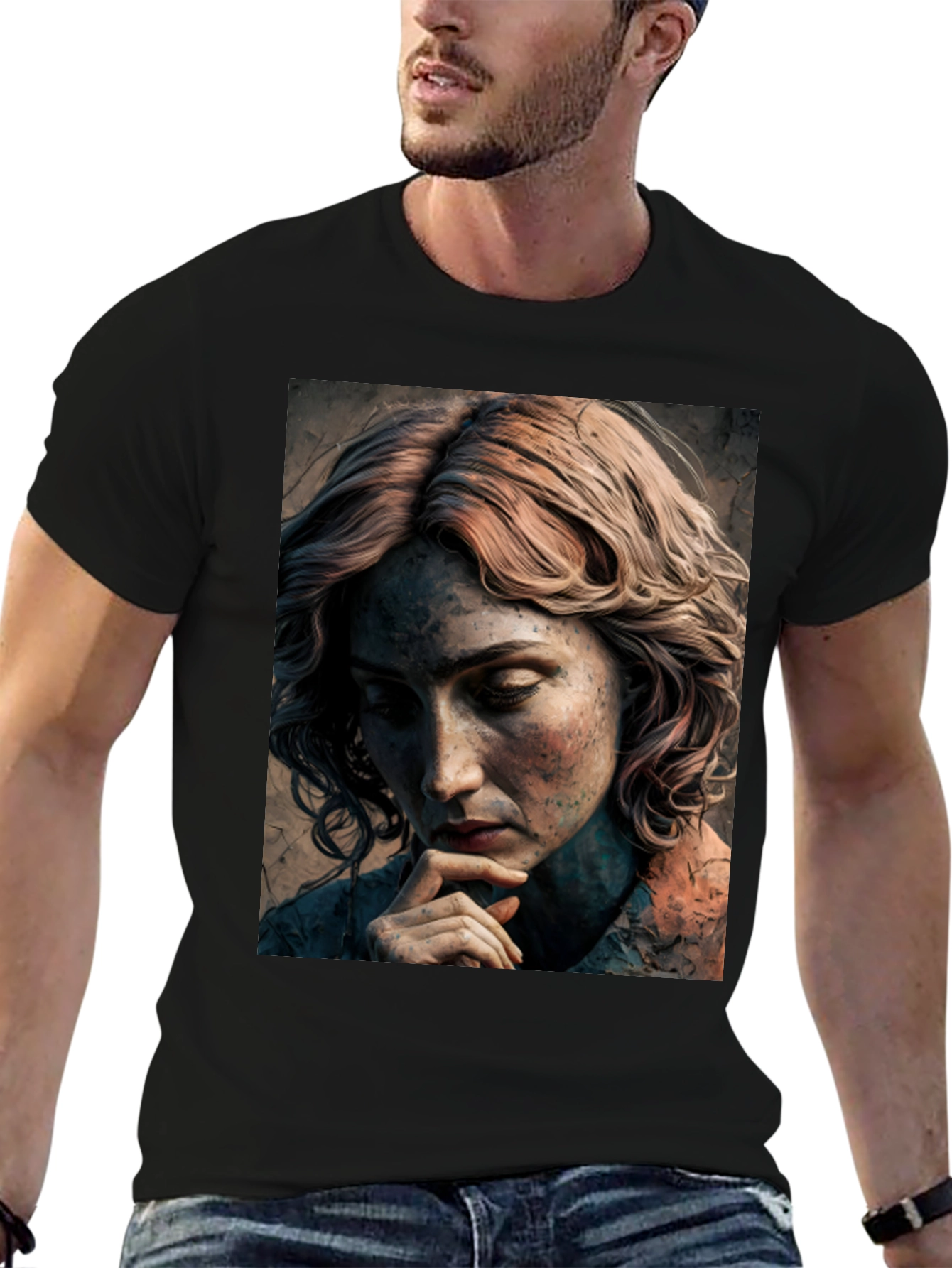 Artistic Portrait Graphic Tee - Unique Design