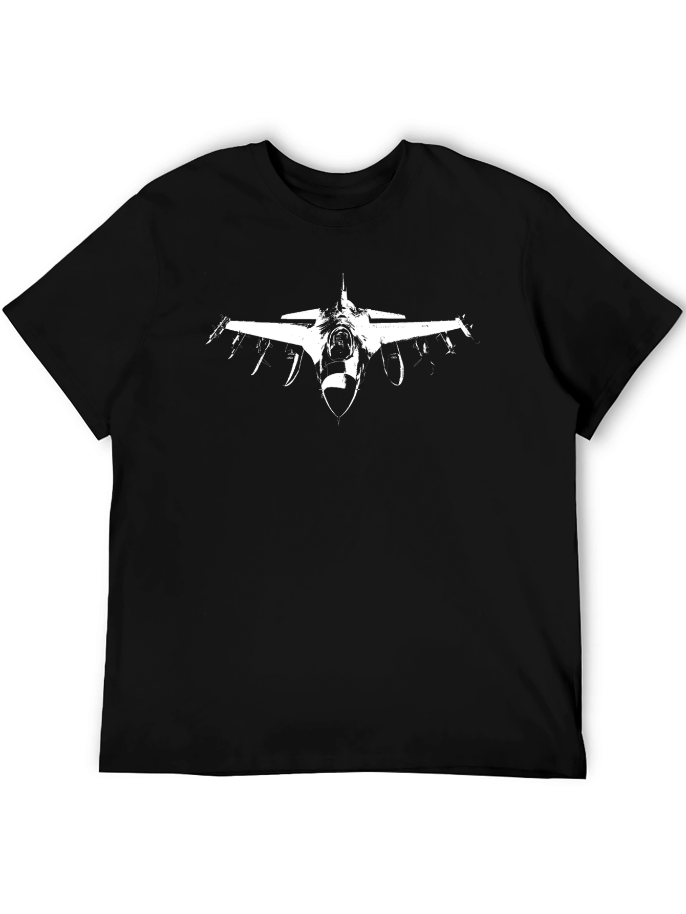 F-16 Fighter Jet Graphic Tee - Black