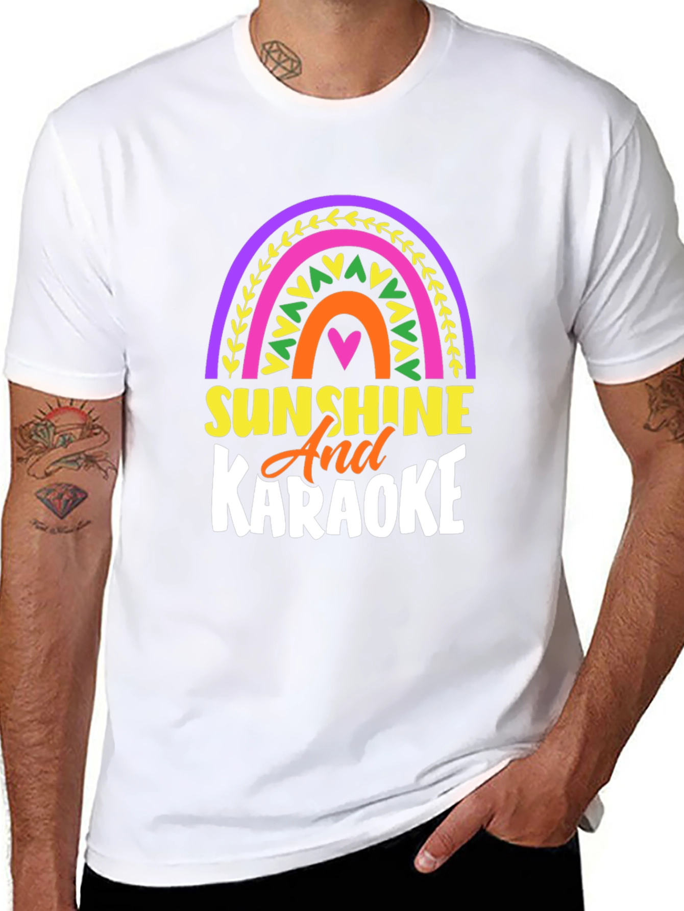 Sunshine and Karaoke T-Shirt - Fun Rainbow Design