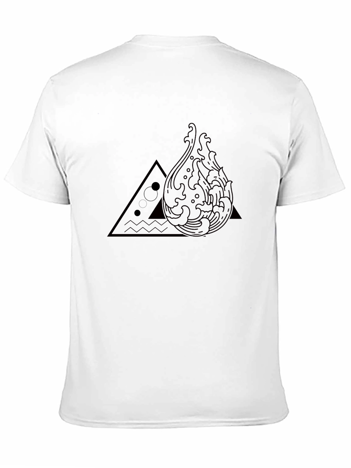Geometric Water Drop Tee - Black Graphic T-Shirt