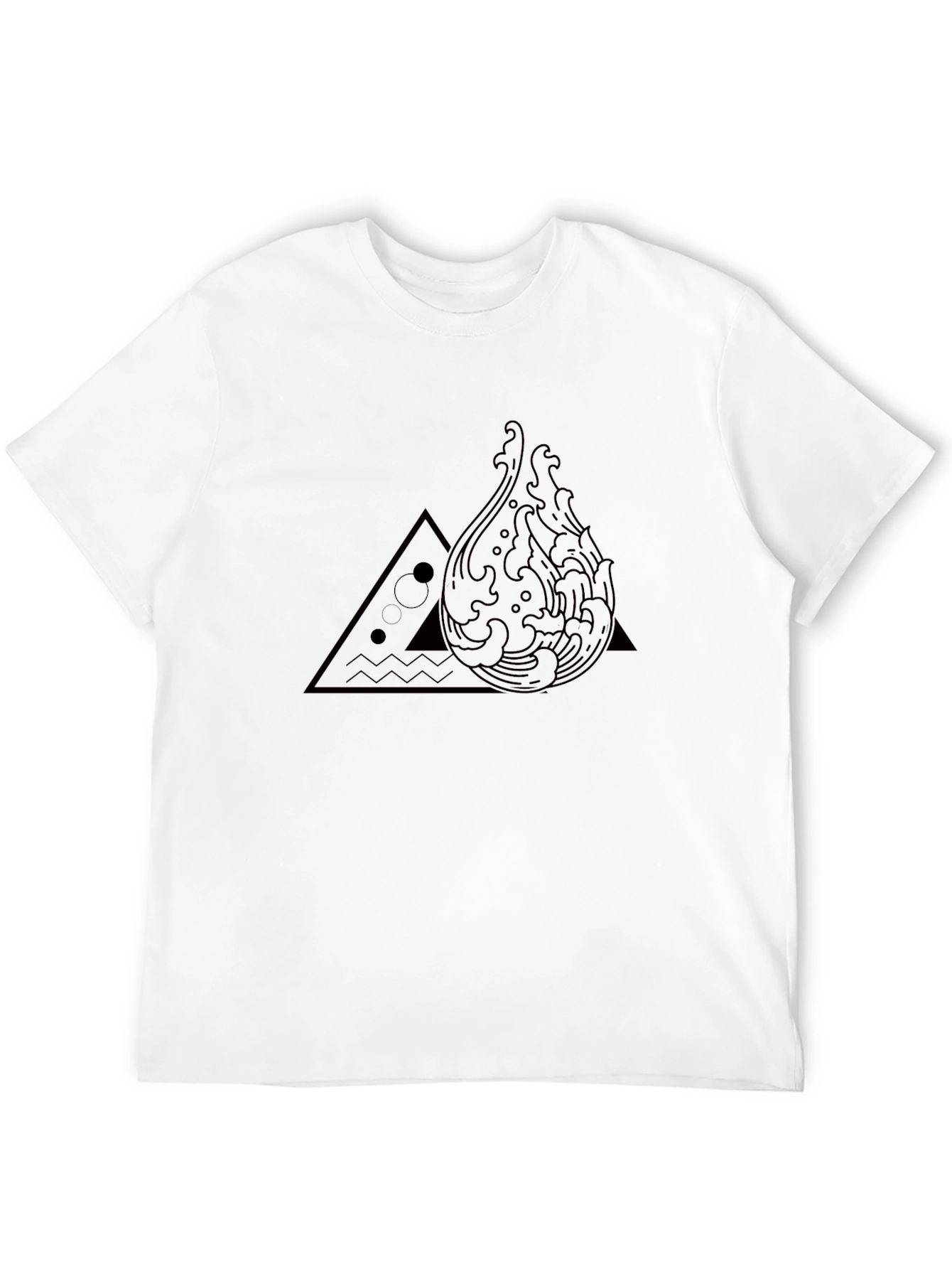 Geometric Water Drop Tee - Black Graphic T-Shirt