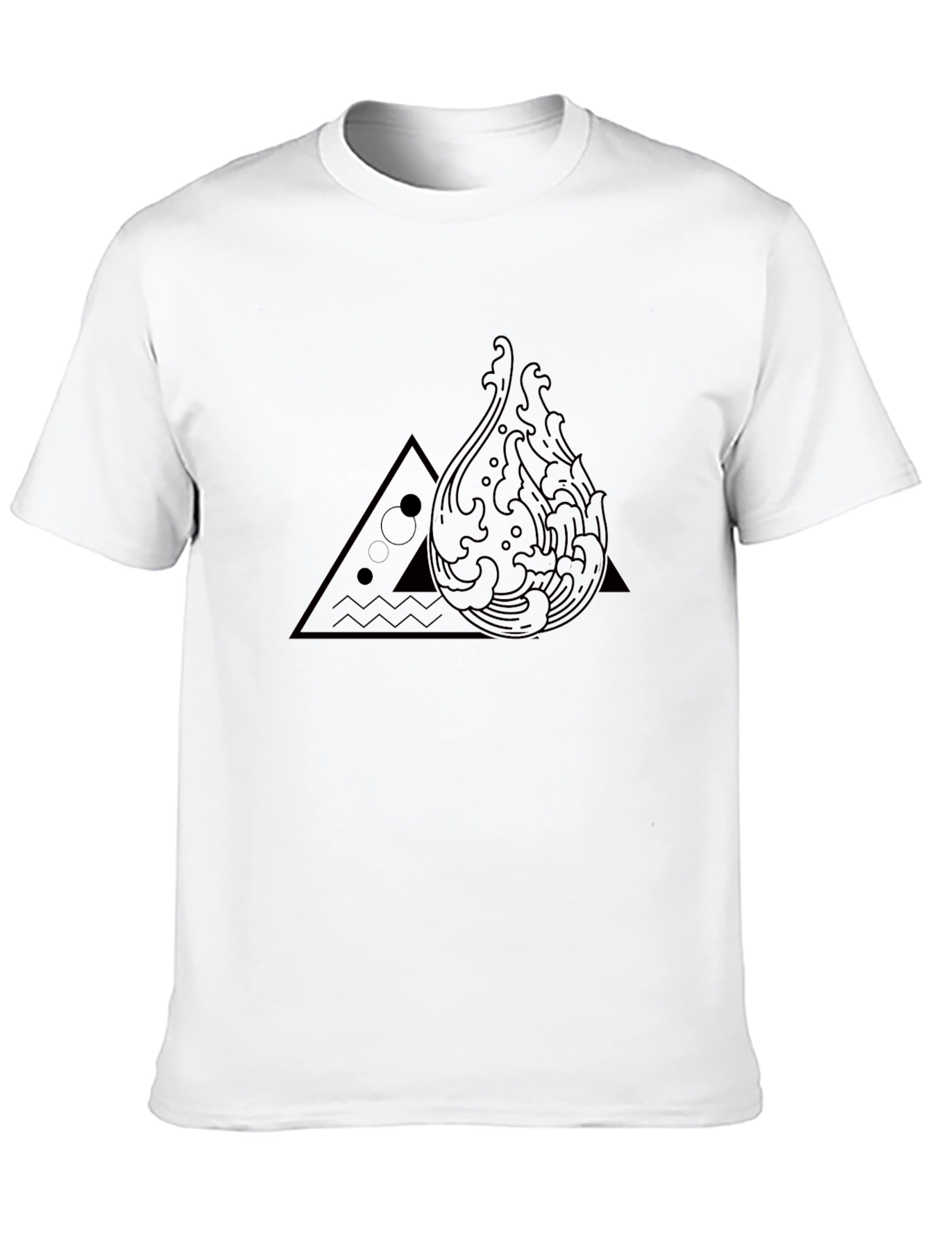 Geometric Water Drop Tee - Black Graphic T-Shirt