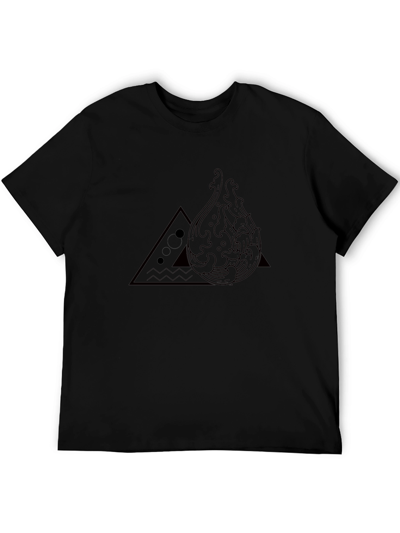 Geometric Water Drop Tee - Black Graphic T-Shirt