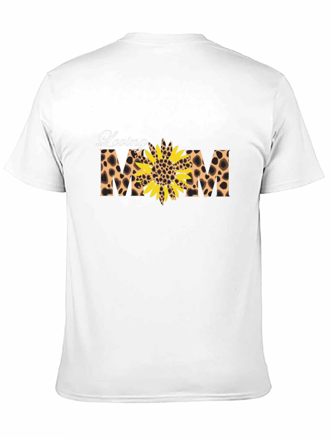 Loving Mom Sunflower Leopard Print Graphic T-Shirt
