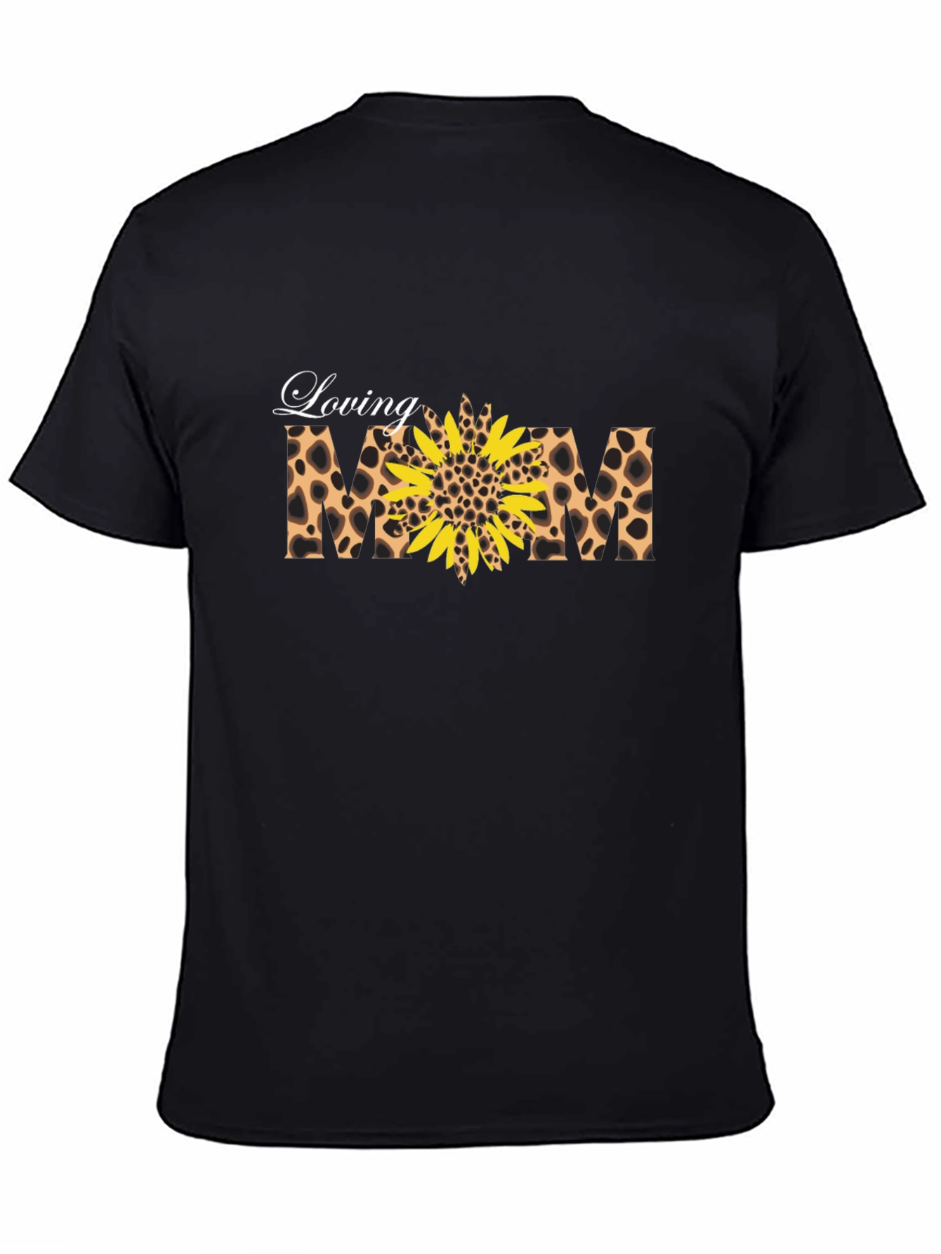 Loving Mom Sunflower Leopard Print Graphic T-Shirt
