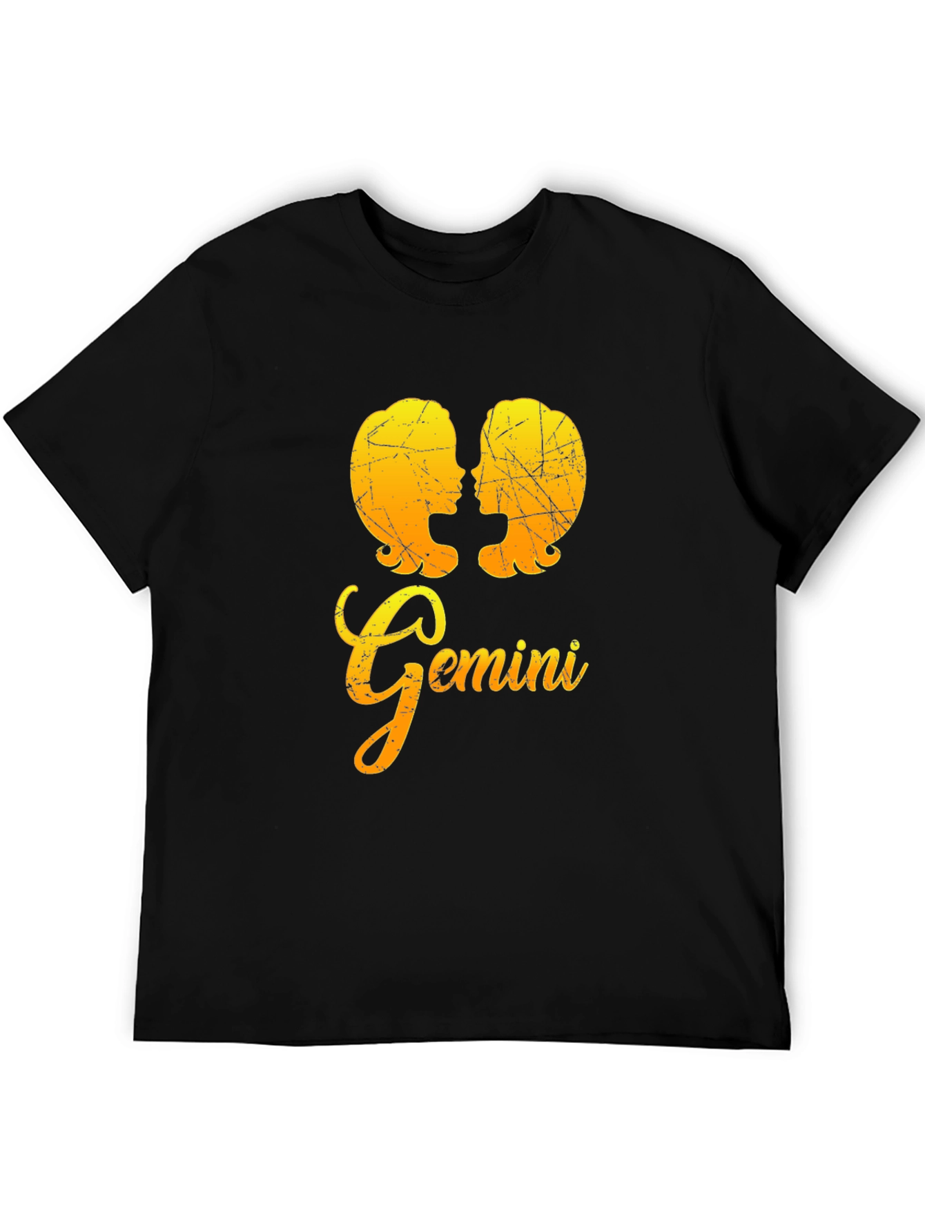 Gemini Zodiac Sign Black T-Shirt
