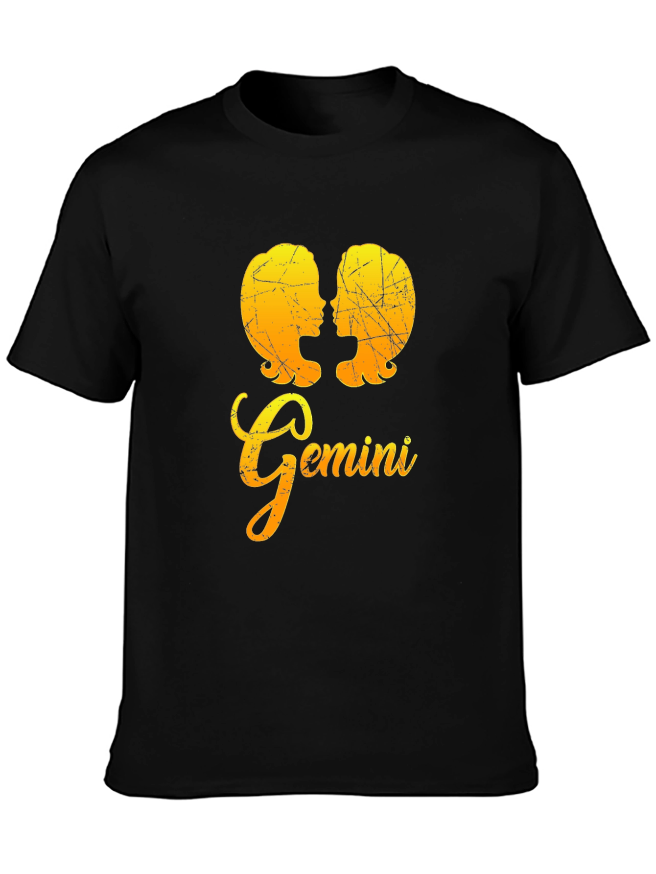 Gemini Zodiac Sign Black T-Shirt