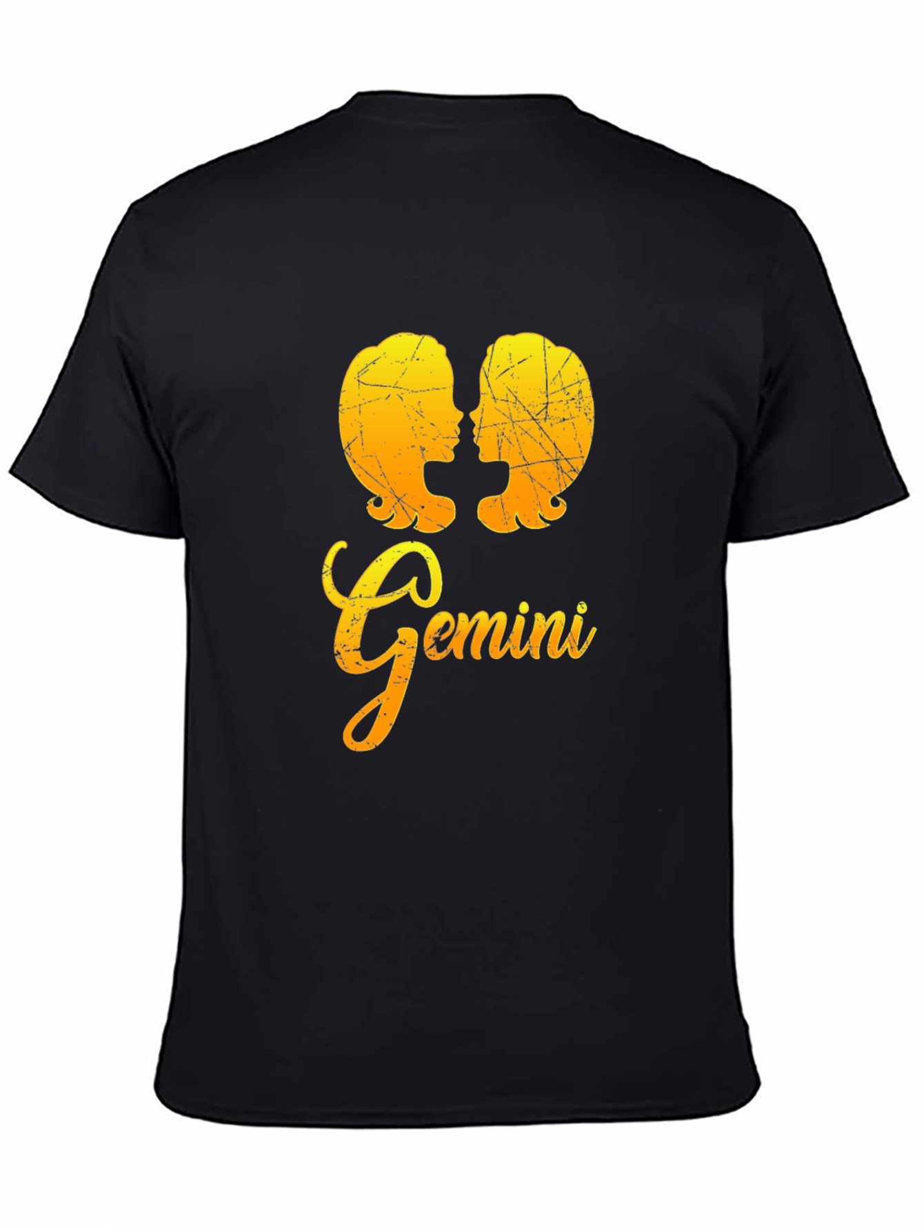 Gemini Zodiac Sign Black T-Shirt