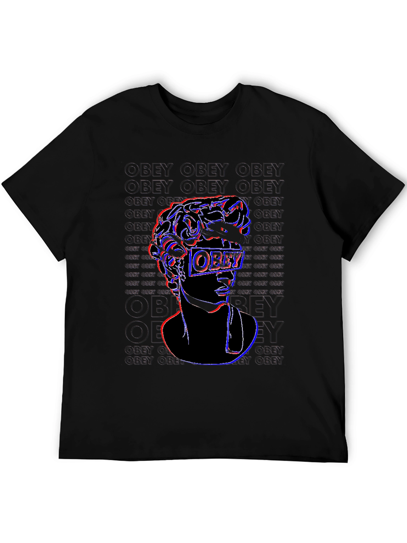 Obey Glitch Graphic Tee - Black Cotton T-Shirt