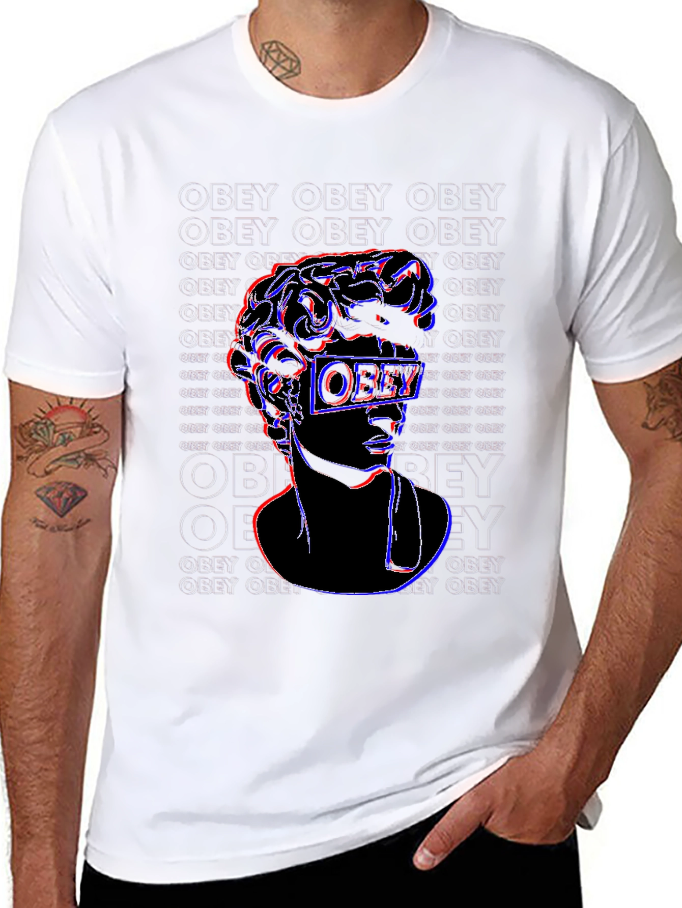 Obey Glitch Graphic Tee - Black Cotton T-Shirt
