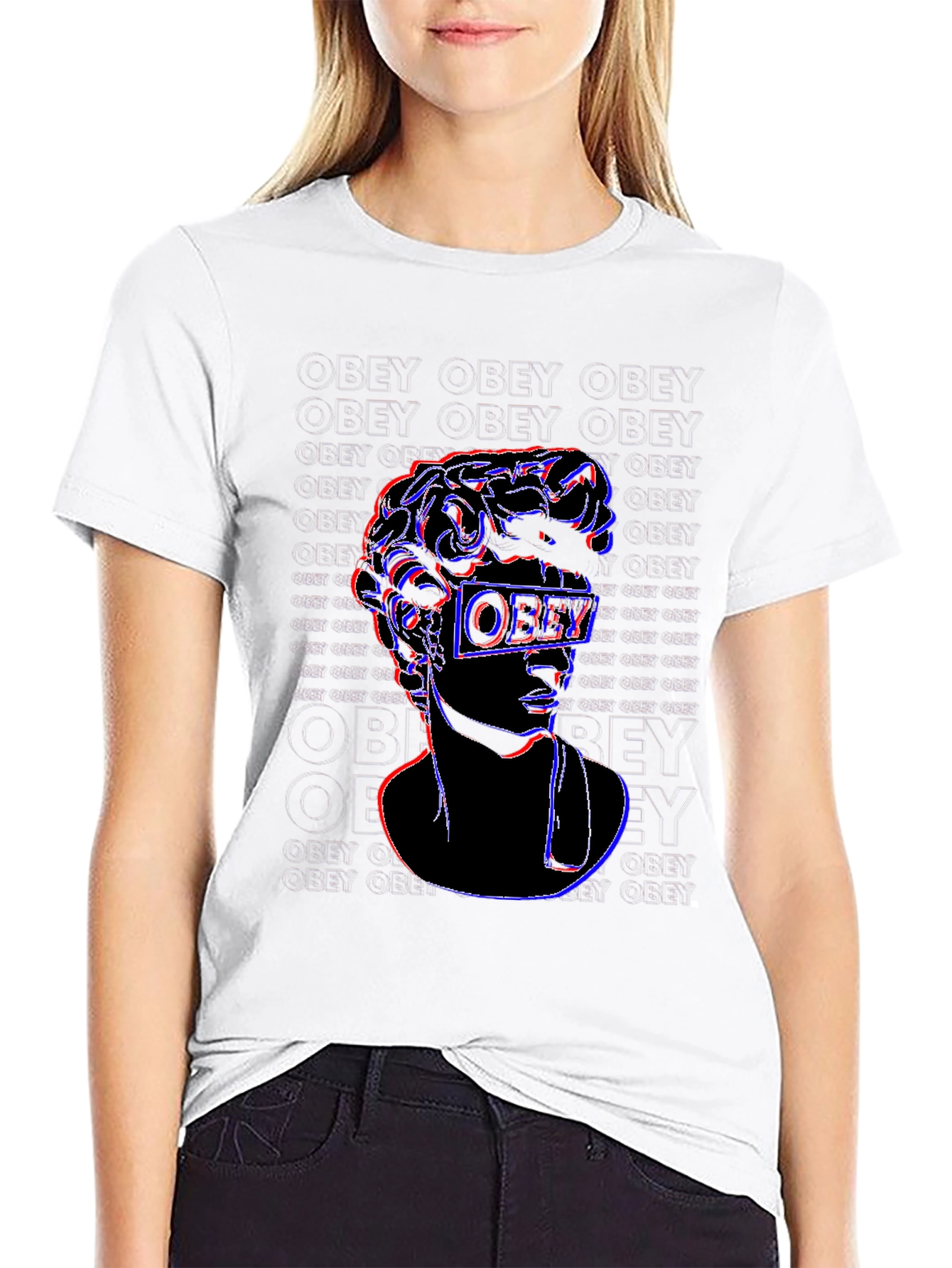 Obey Glitch Graphic Tee - Black Cotton T-Shirt
