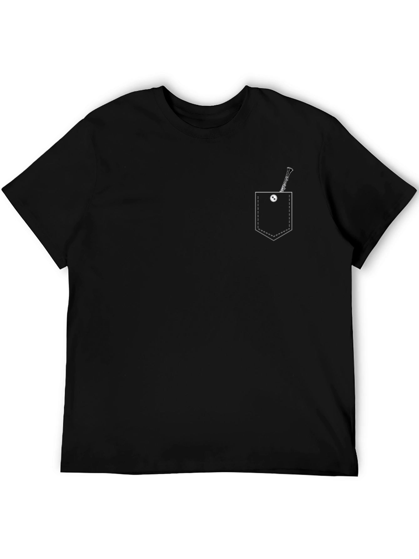 Mens Black Clarinet Pocket Graphic Tee