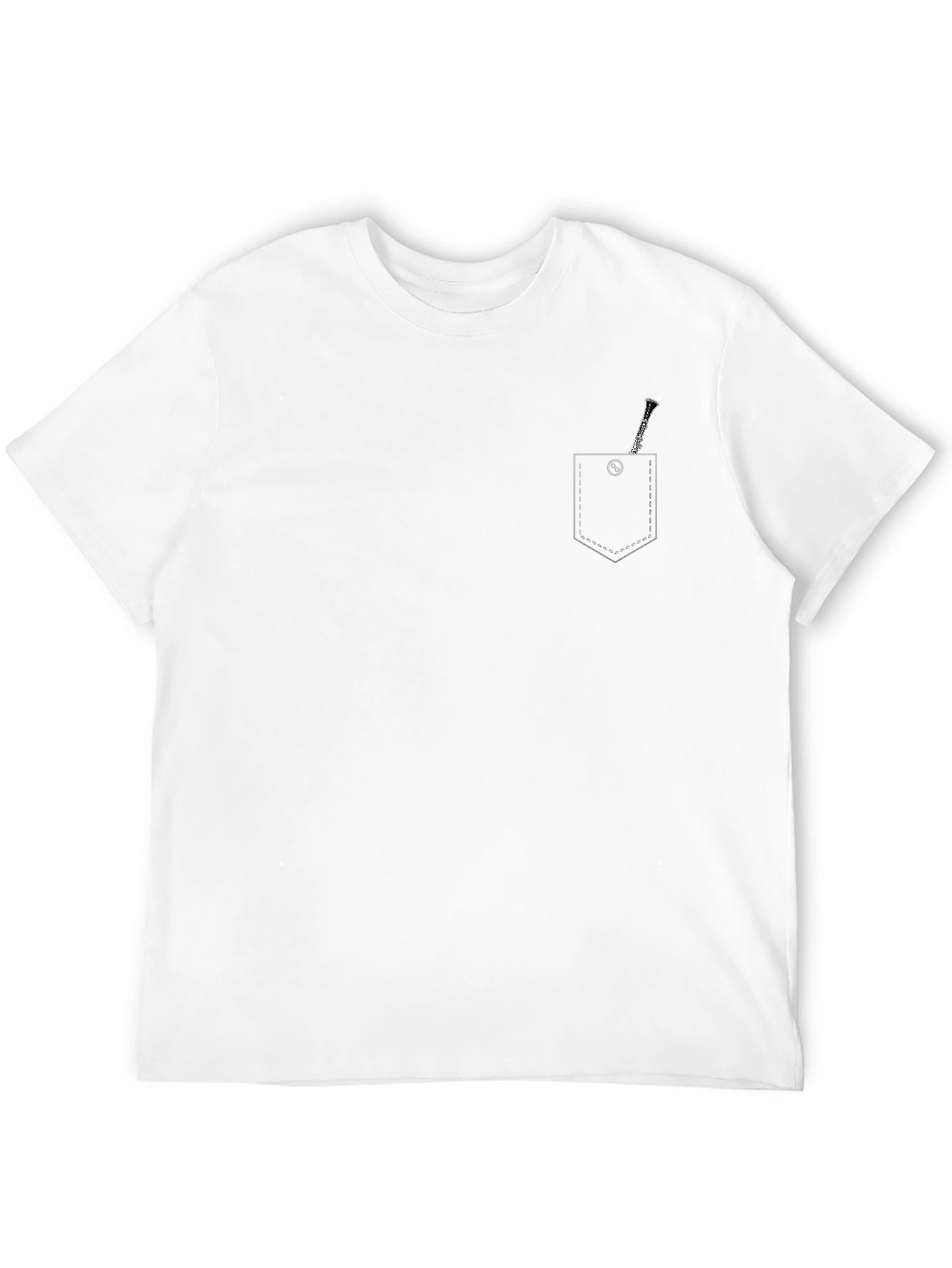 Mens Black Clarinet Pocket Graphic Tee