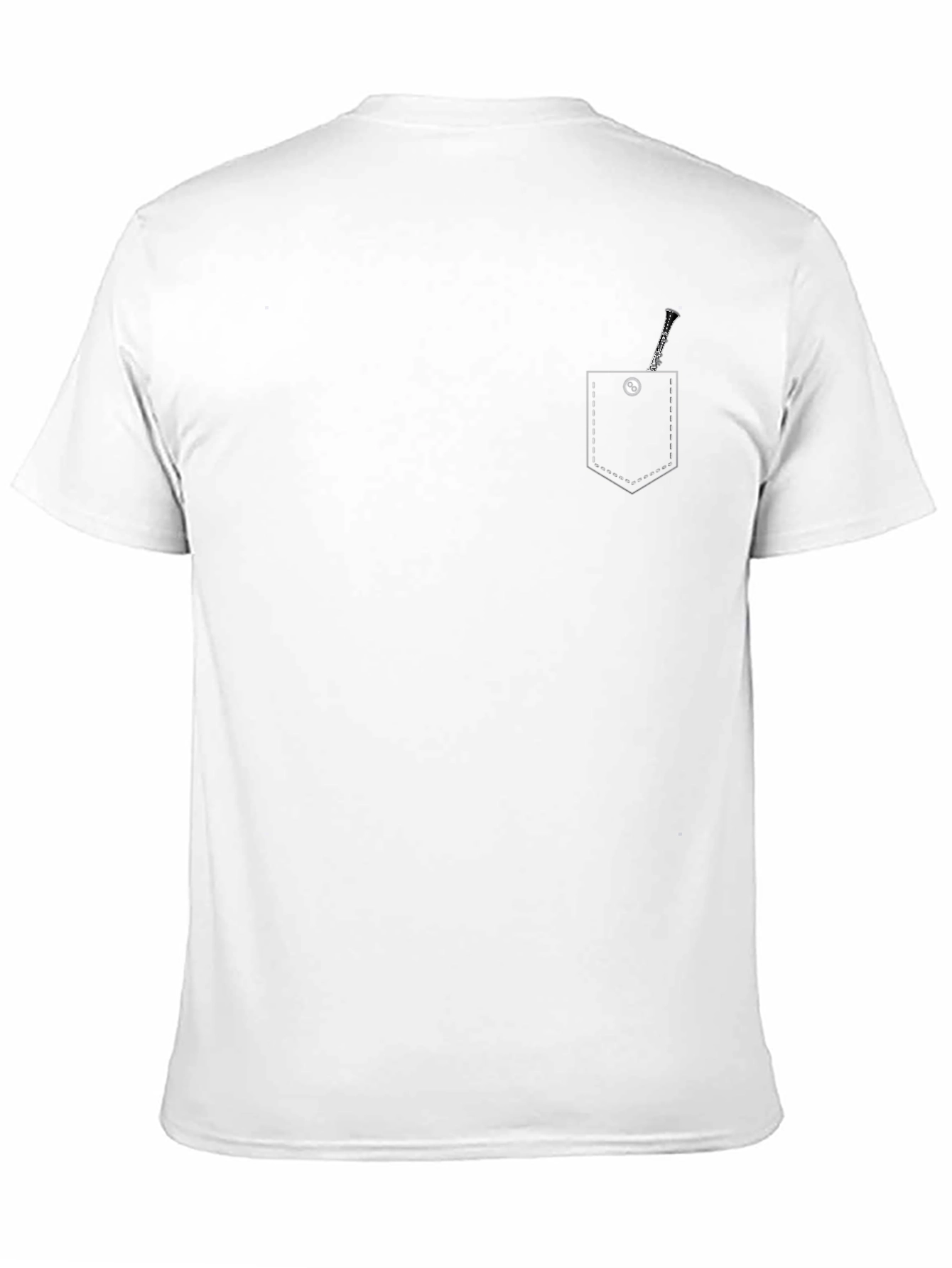 Mens Black Clarinet Pocket Graphic Tee